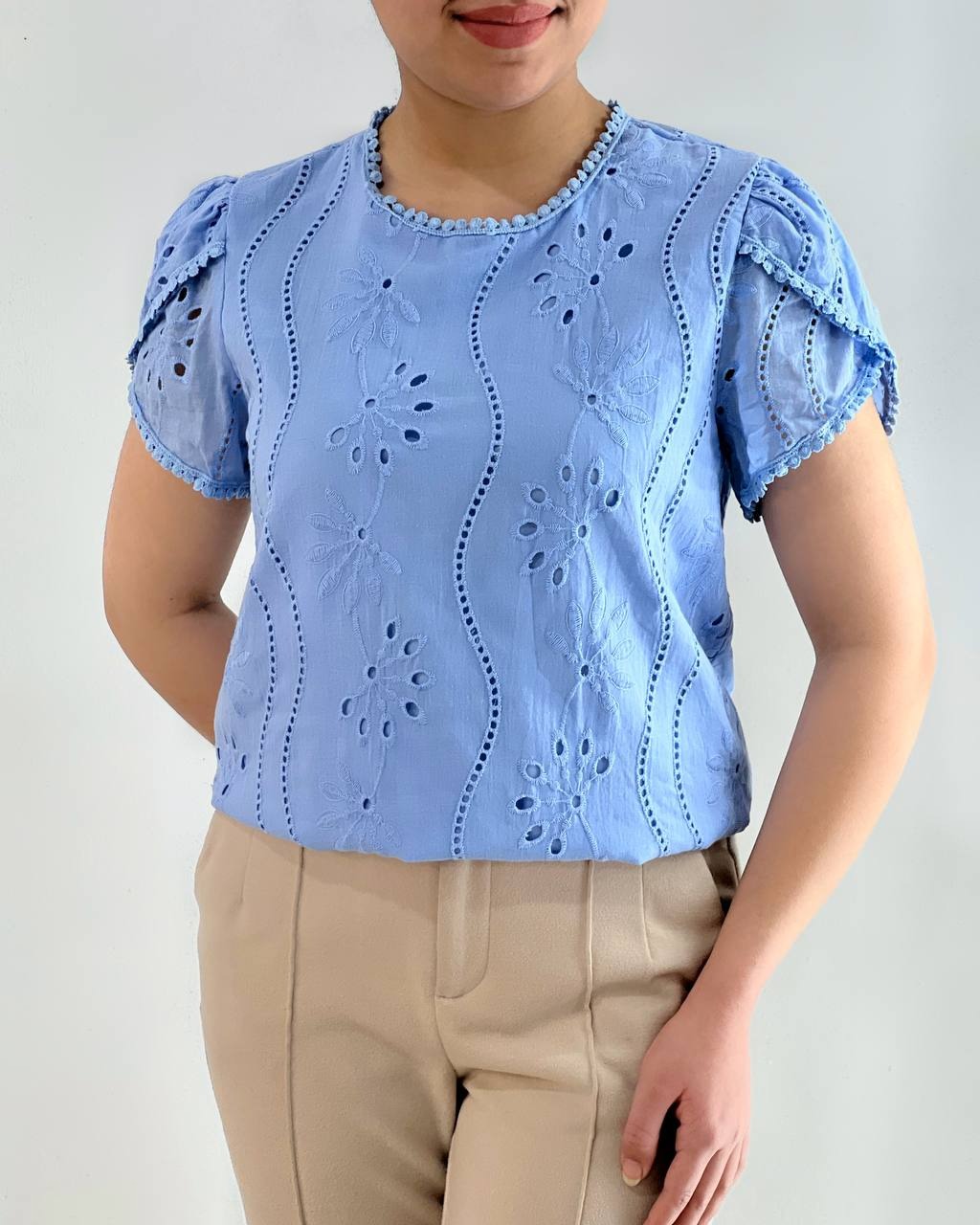 شومیز تمام خامه دوزی رنگی کد 4561