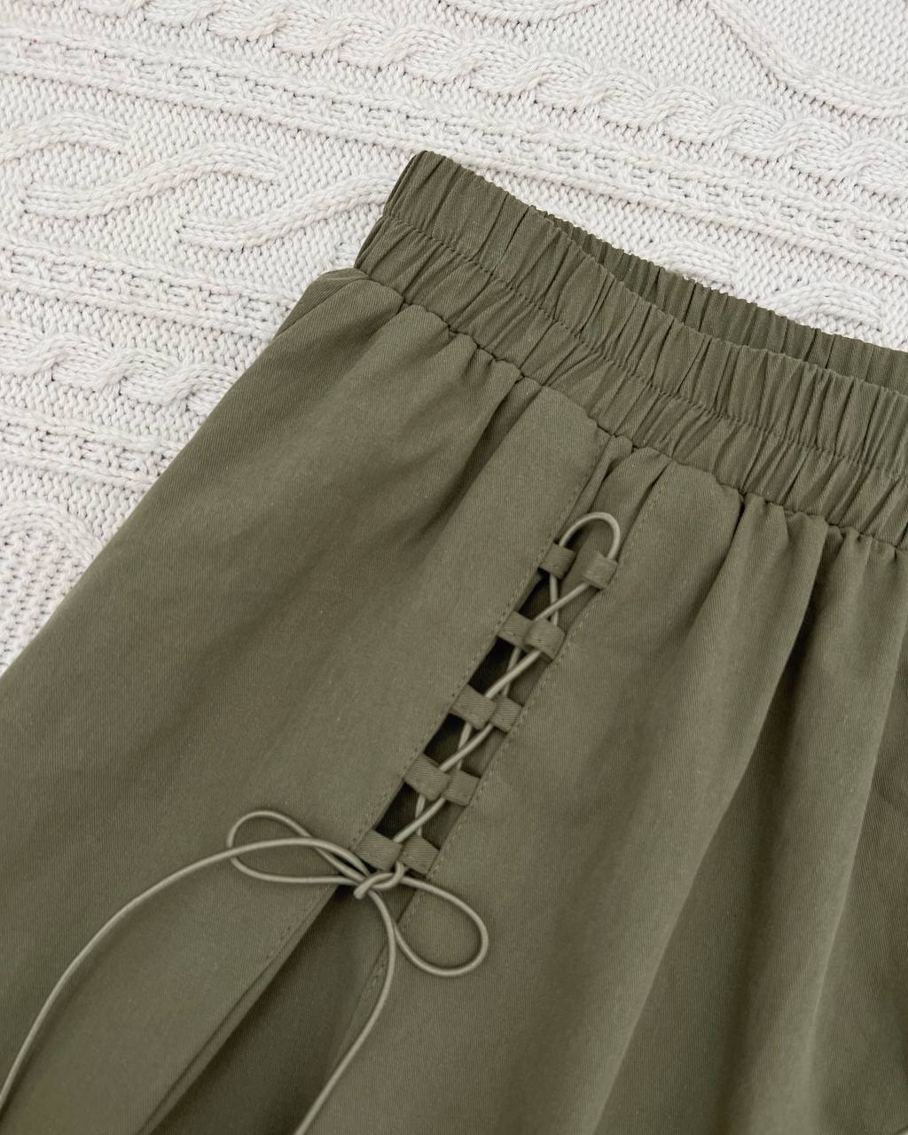 دامن کتان جلو پیلی کد 4566