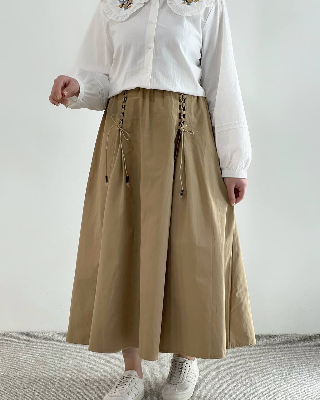 دامن کتان جلو پیلی کد 4566