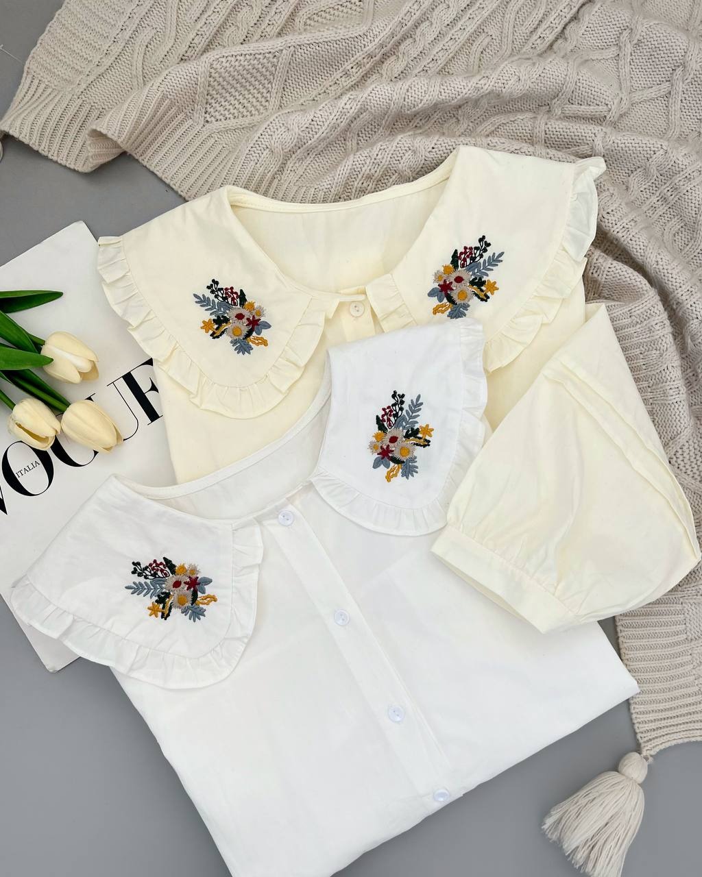 شومیز یقه گلدوزی کد 4572