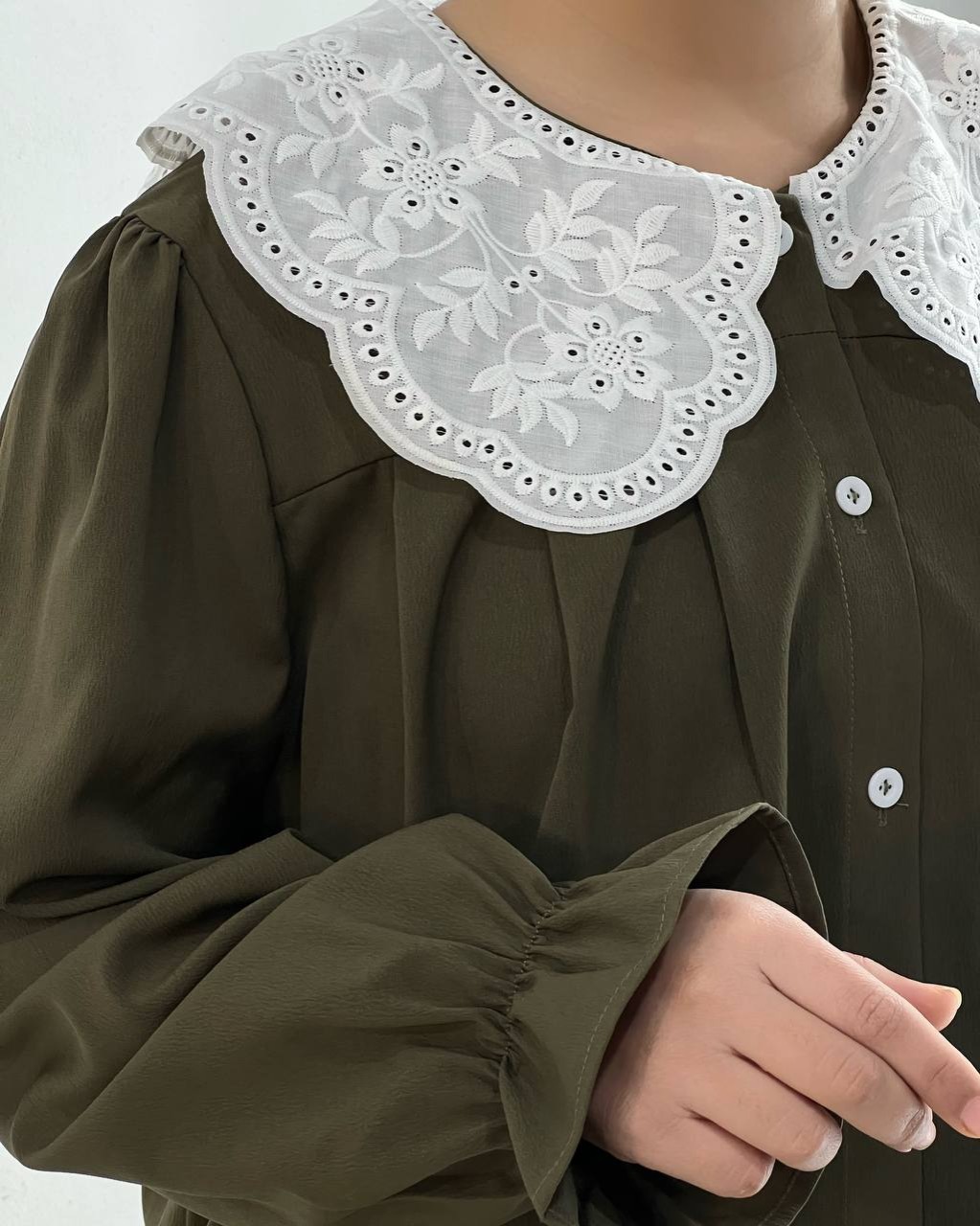 تونیک یقه خامه دوزی جلو دکمه کد 4573