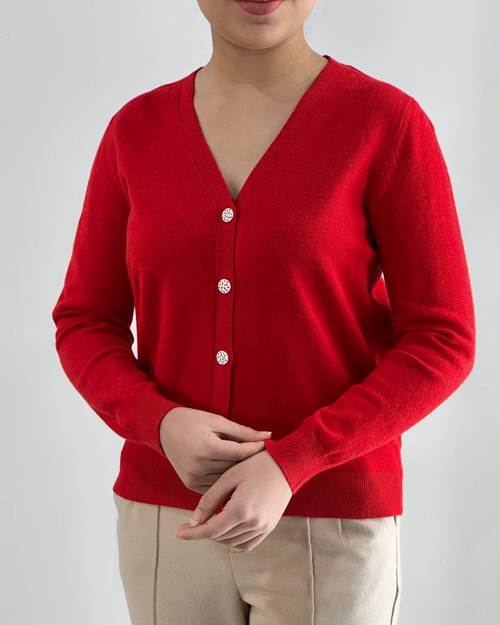 ژاکت بافت جلو دکمه کد 4575