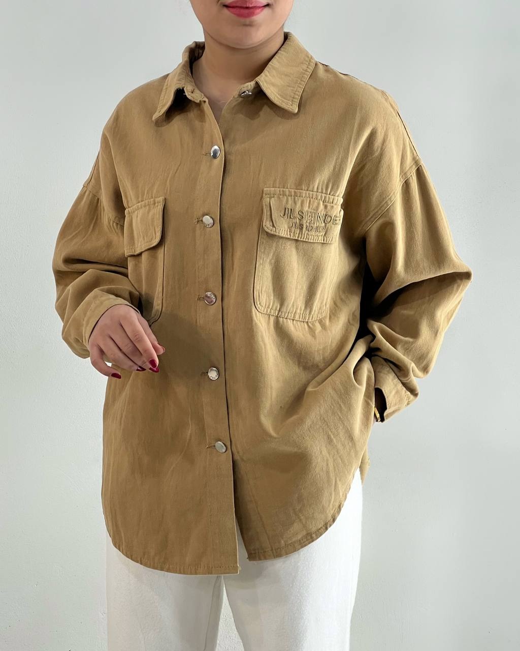 شومیز کتان جین رنگی کد 4577