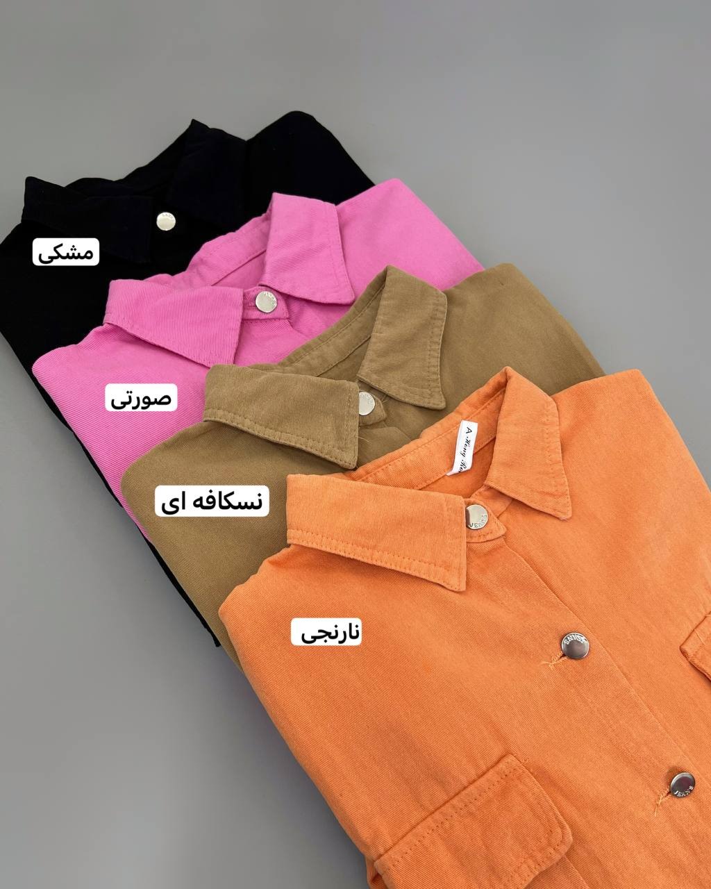 شومیز کتان جین رنگی کد 4577