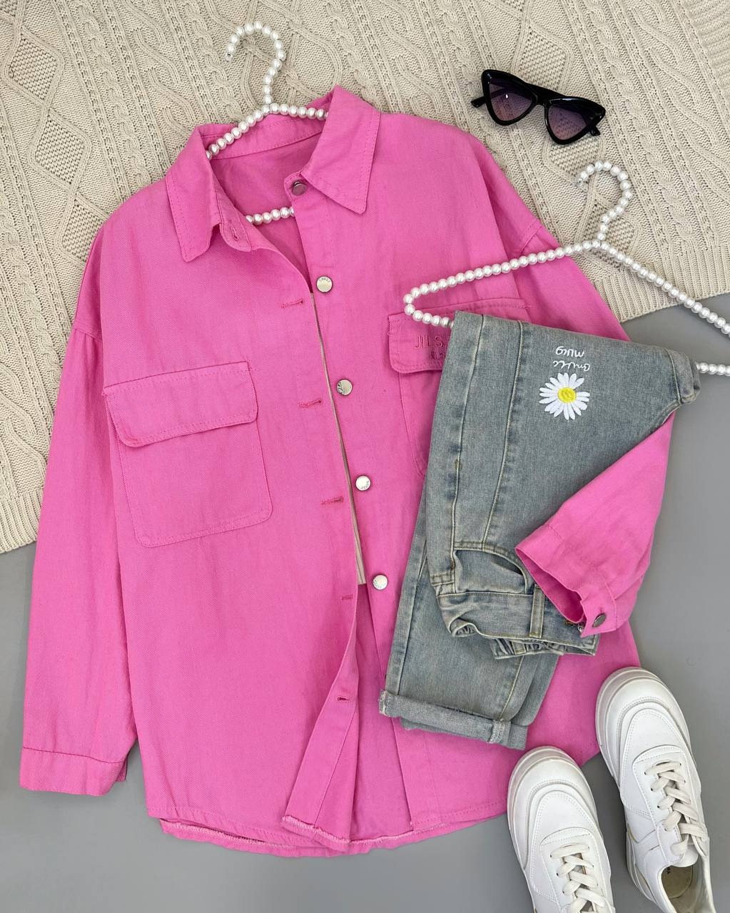 شومیز کتان جین رنگی کد 4577