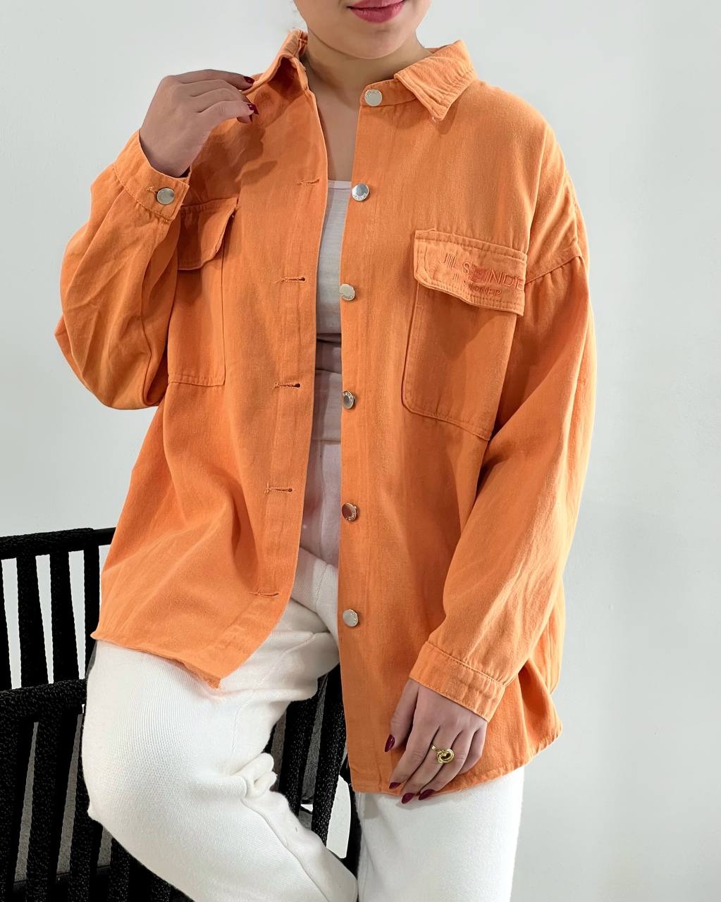 شومیز کتان جین رنگی کد 4577