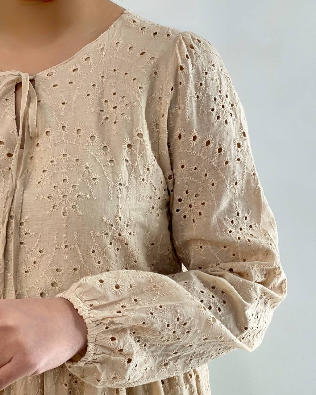 پیراهن تمام خامه دوزی بلند کد 4579