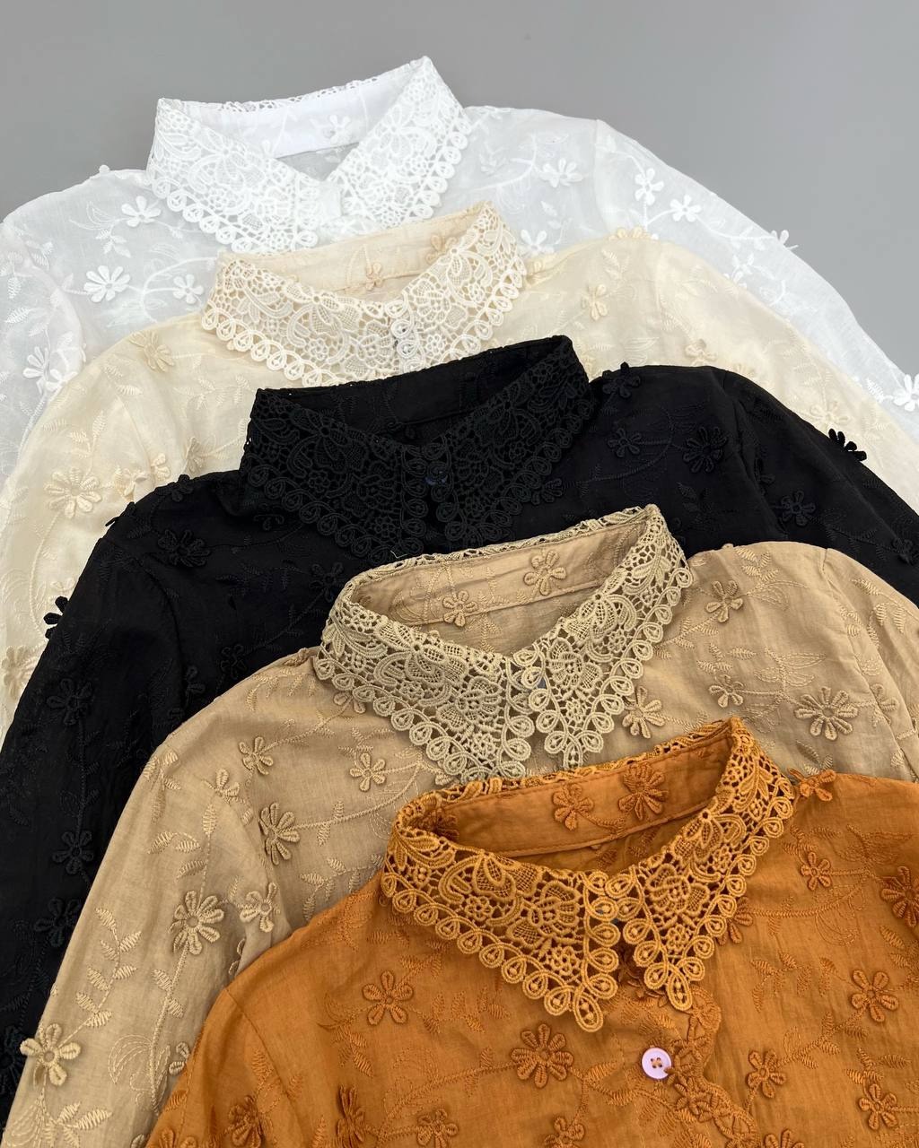 شومیز اوردر گل برجسته تماما کار شده کد 4581