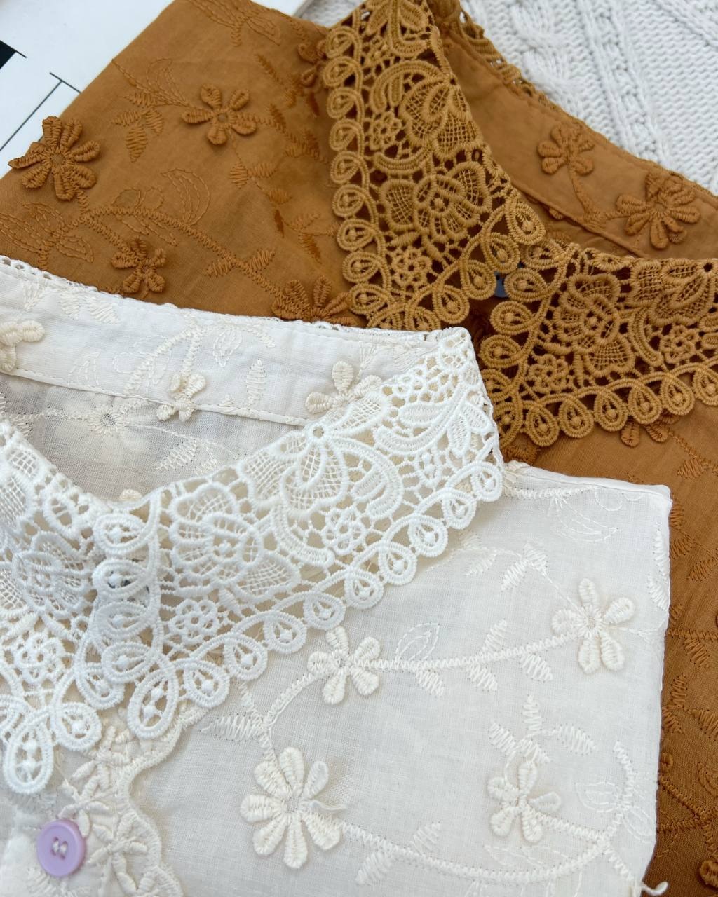 شومیز اوردر گل برجسته تماما کار شده کد 4581