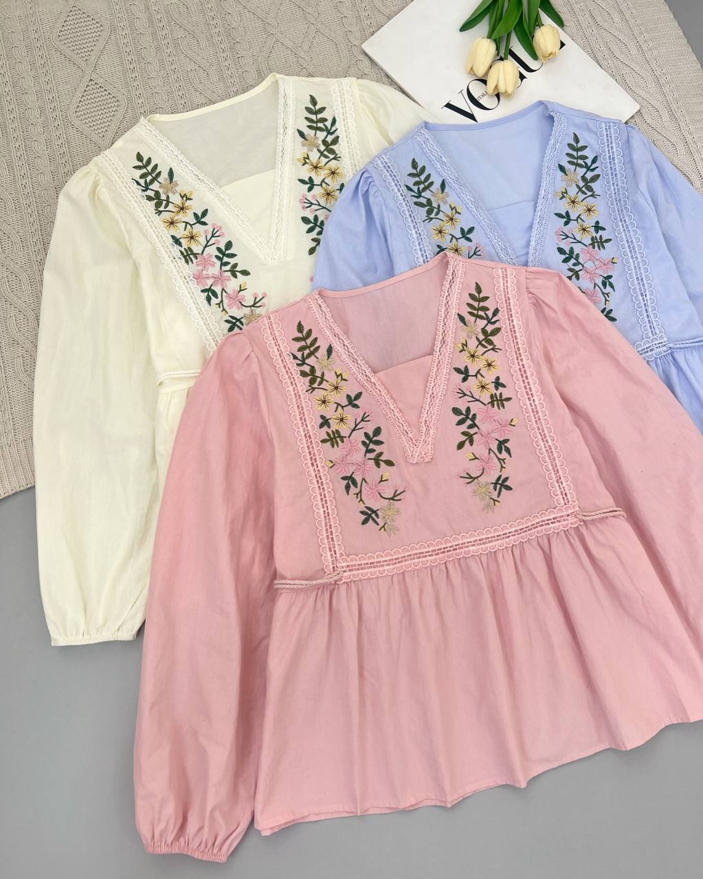 شومیز عروسکی گلدوزی شده کد 4584