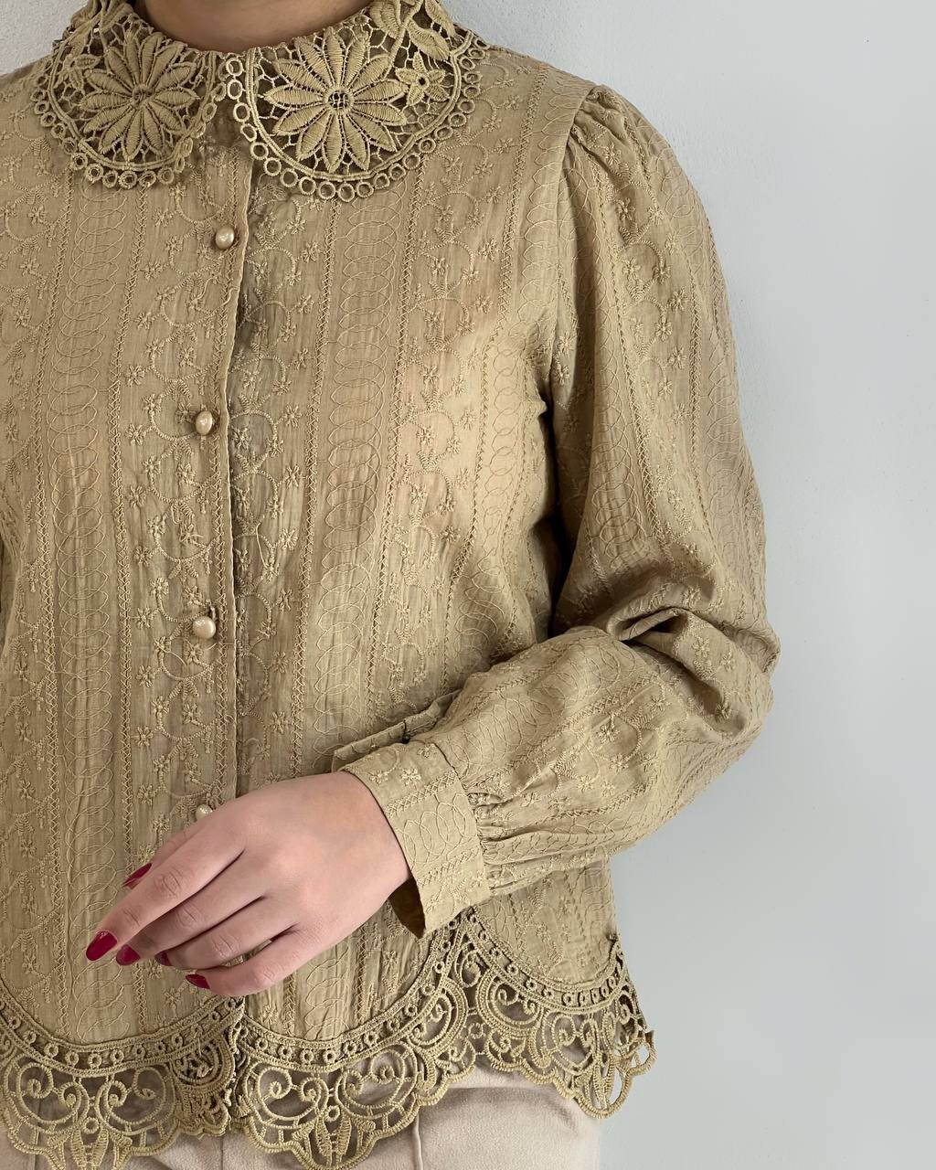 شومیز خامه دوزی تمام کار شده کد 4586