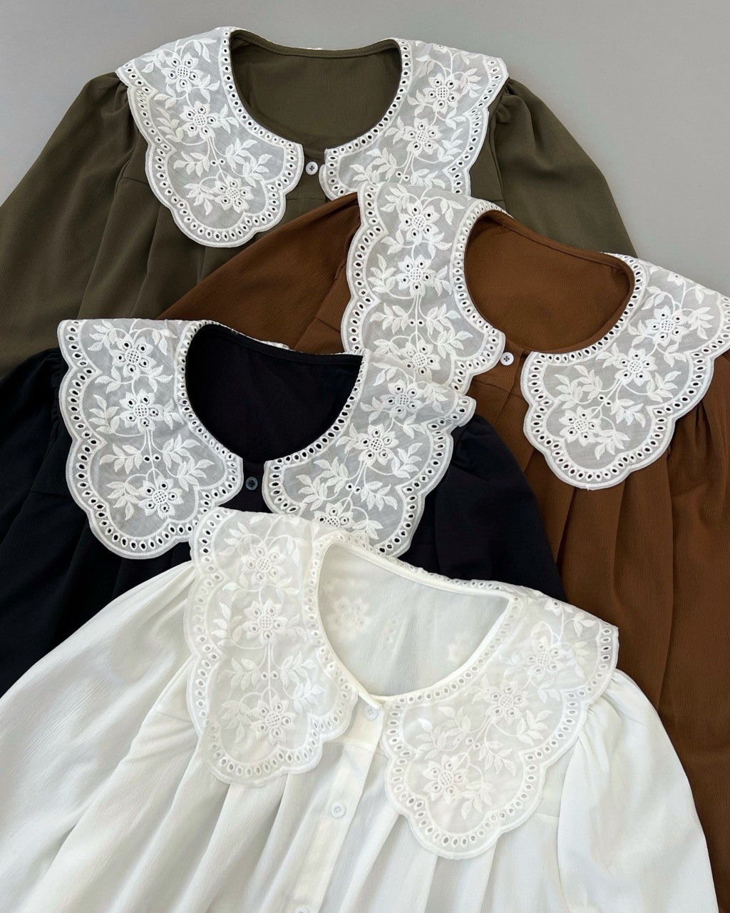 تونیک یقه خامه دوزی جلو دکمه کد 4573