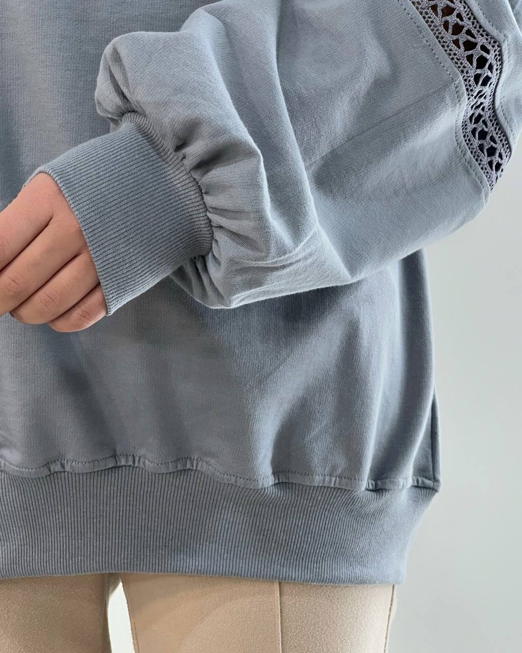 بلوز بهاره یقه ب ب قواره دار کد 4587