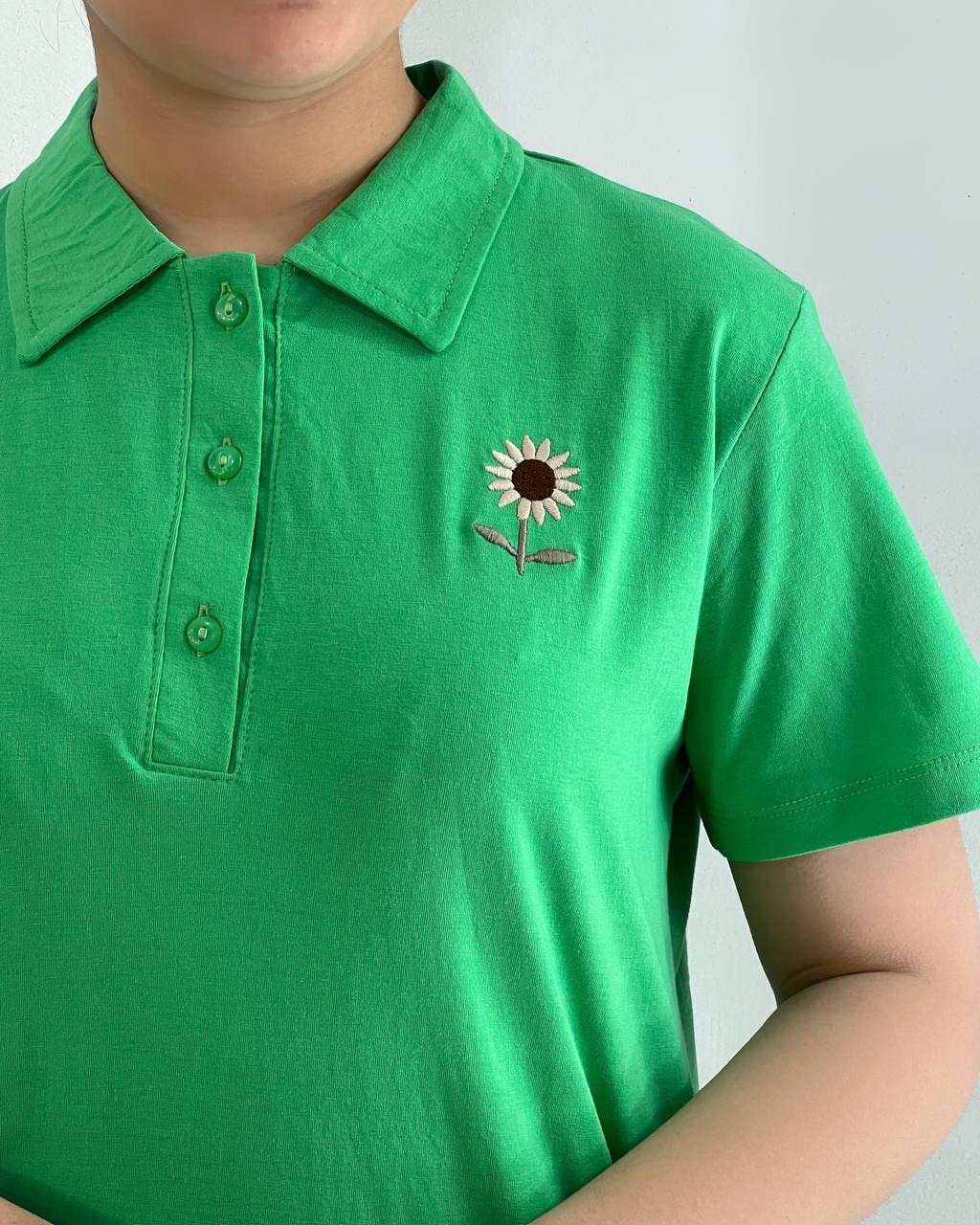 پلو شرت گلدوزی آفتابگردان کد 4588