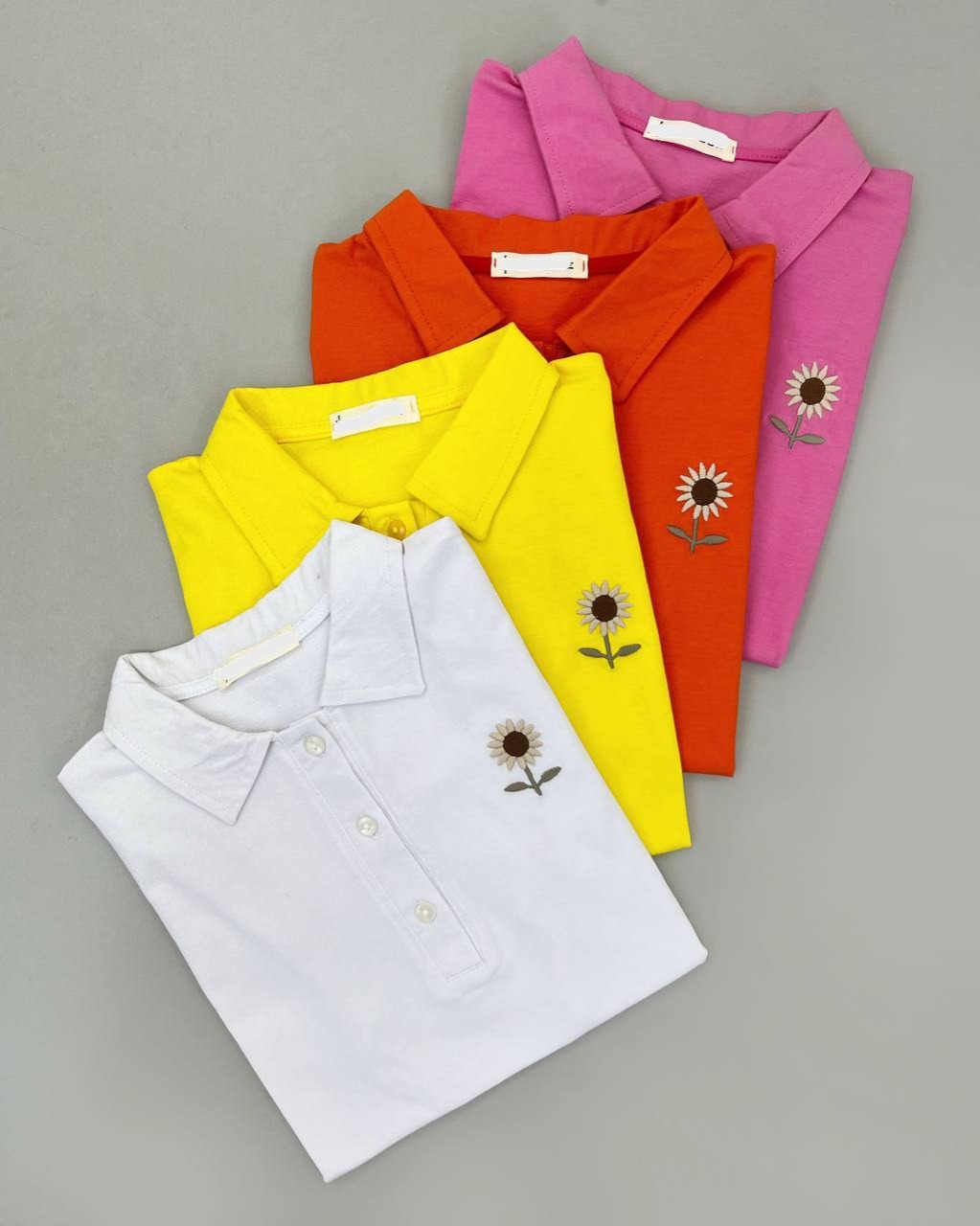 پلو شرت گلدوزی آفتابگردان کد 4588