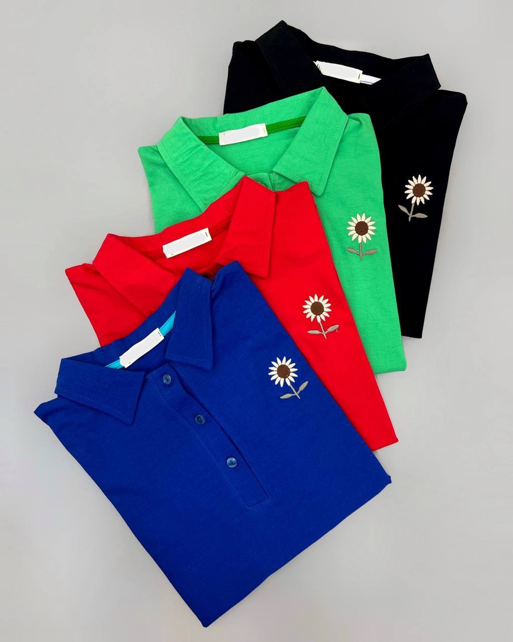 پلو شرت گلدوزی آفتابگردان کد 4588