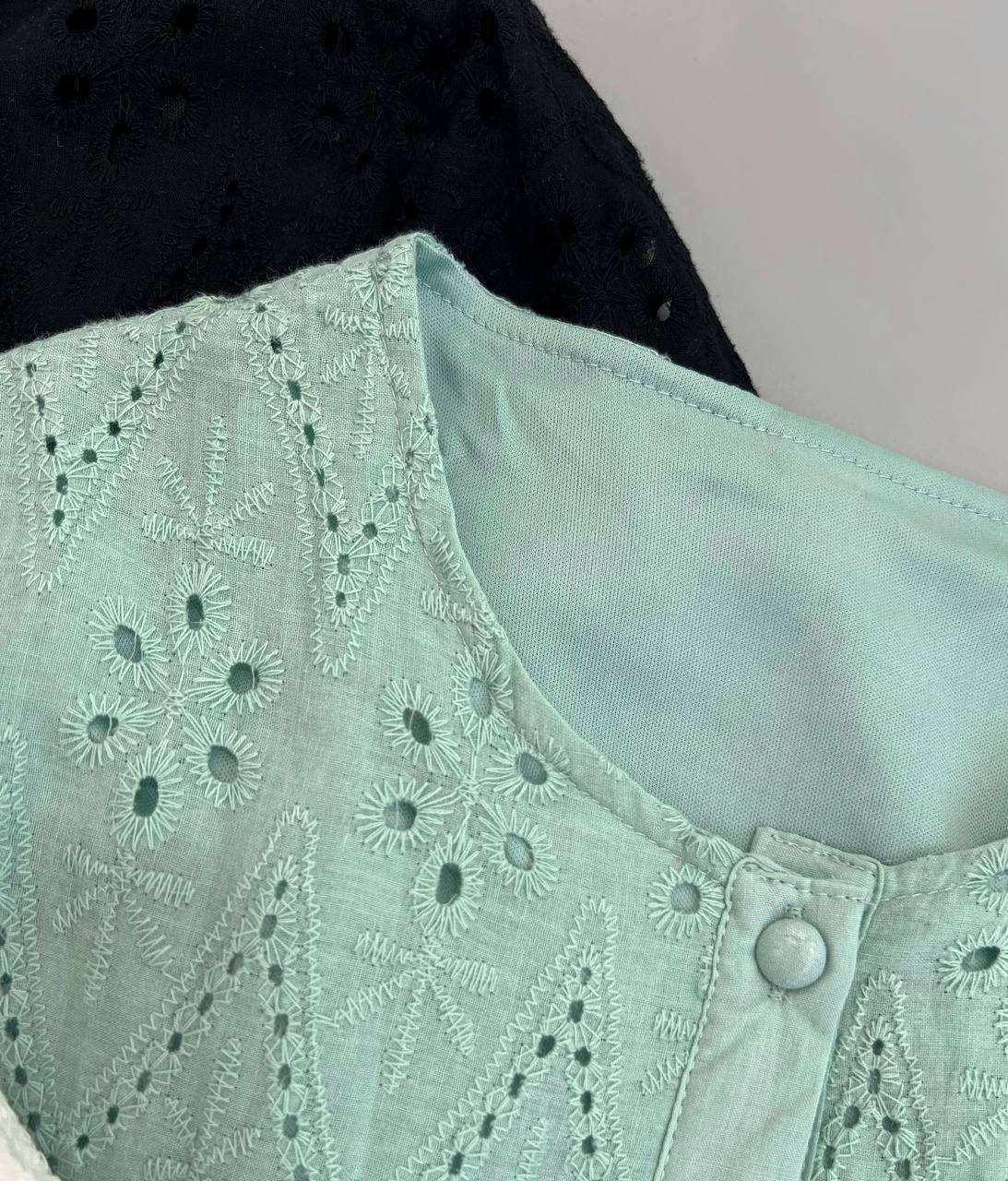 پیراهن تمام خامه دوزی جلو دکمه کد 4590