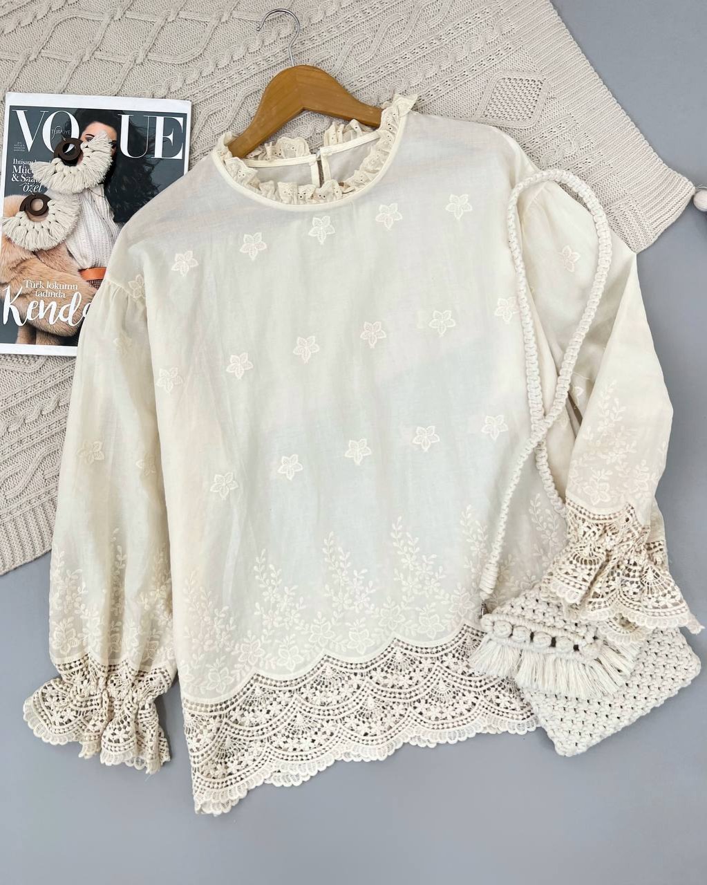 تونیک تمام خامه دوزی تکرنگ کد 4591