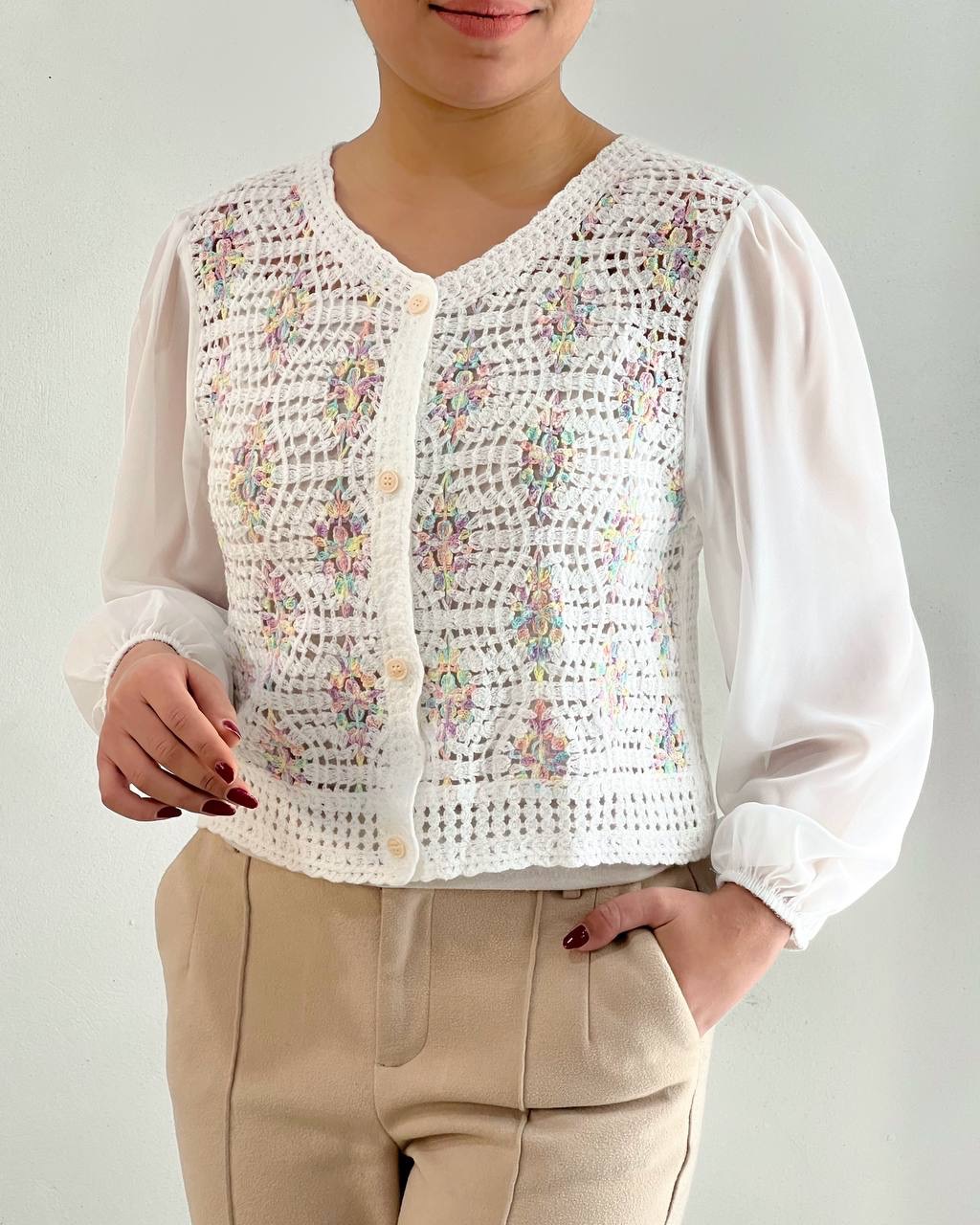 شومیز قلاب بافی اوردر کد 4593