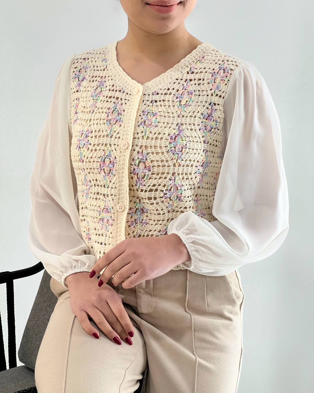 شومیز قلاب بافی اوردر کد 4593