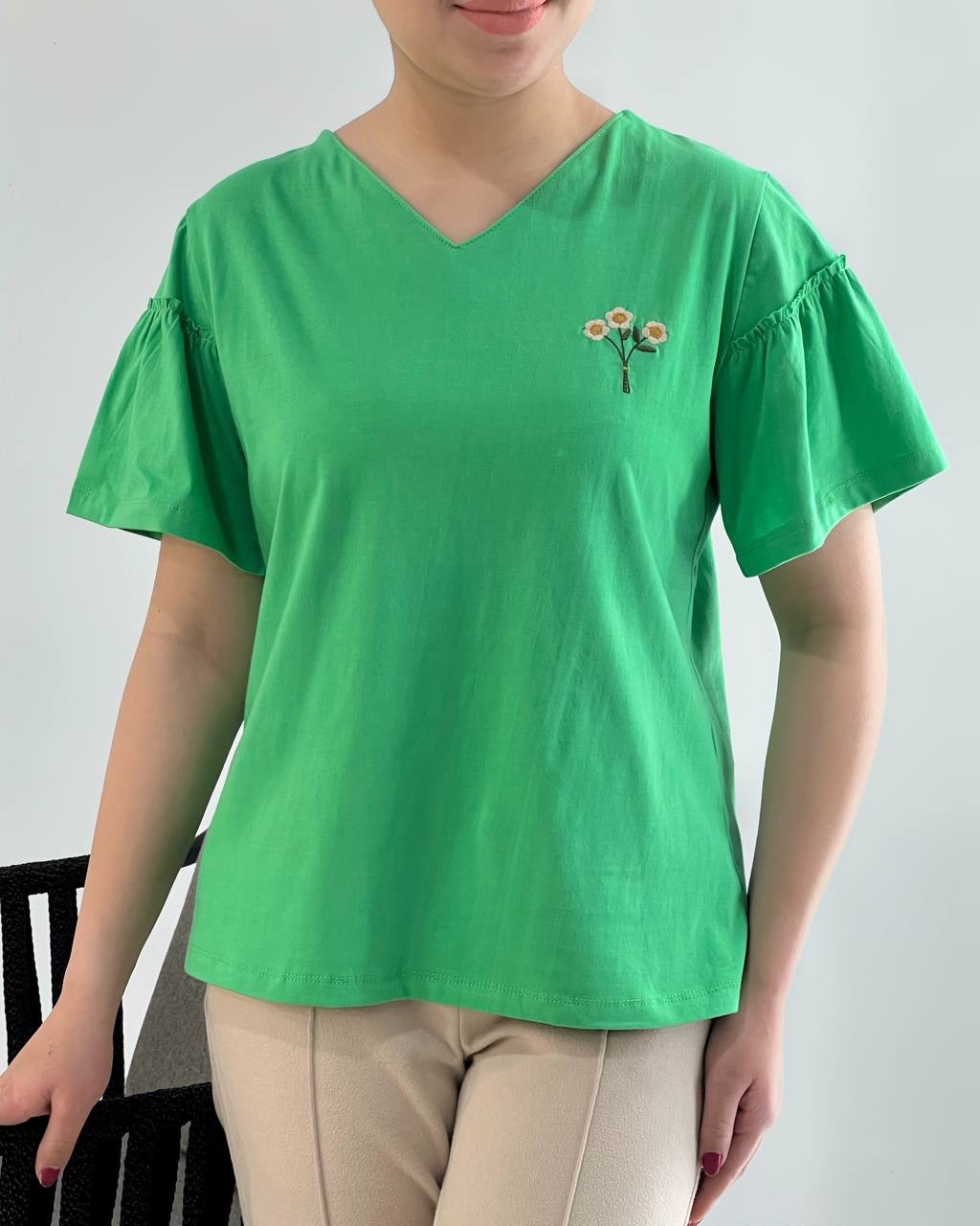 تیشرت گلدوزی استین چین کد 4594