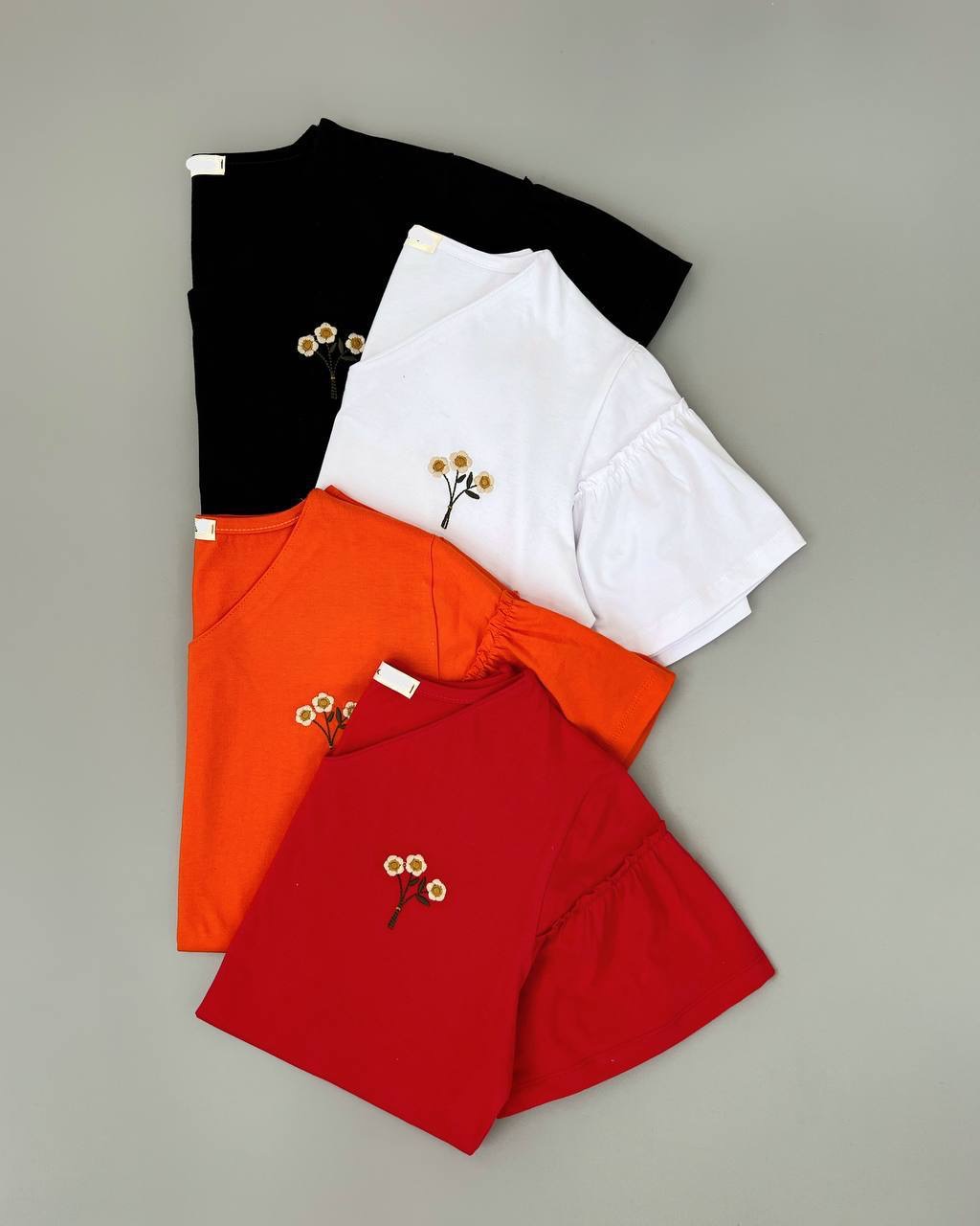 تیشرت گلدوزی استین چین کد 4594