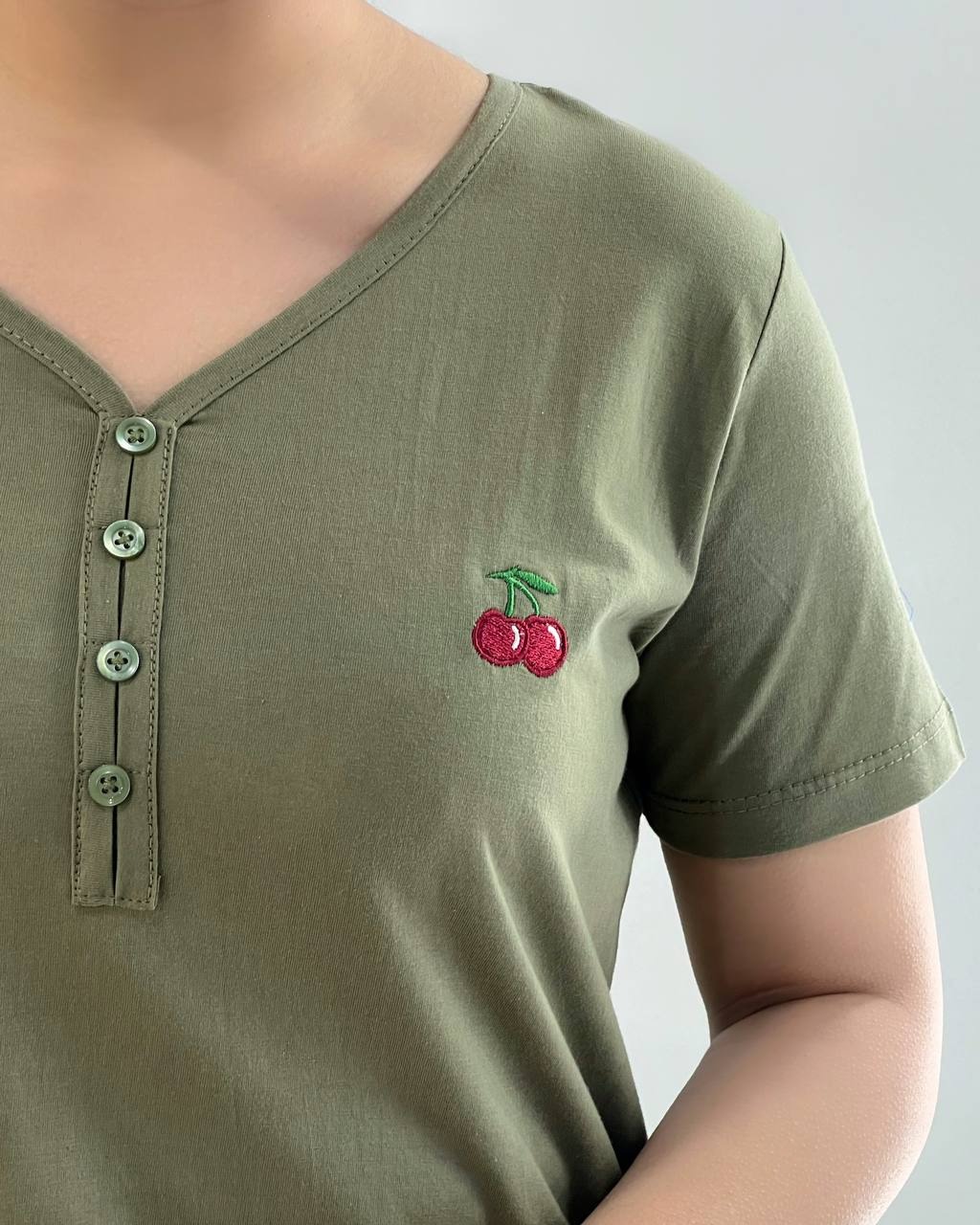 تیشرت آلبالو گلدوزی کد 4599