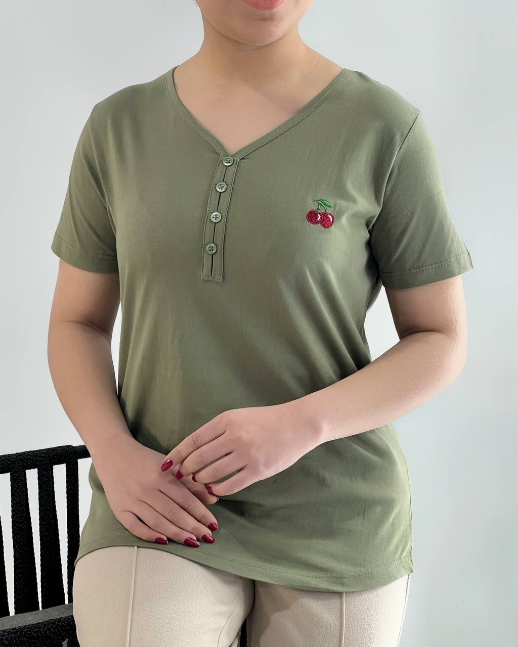 تیشرت آلبالو گلدوزی کد 4599