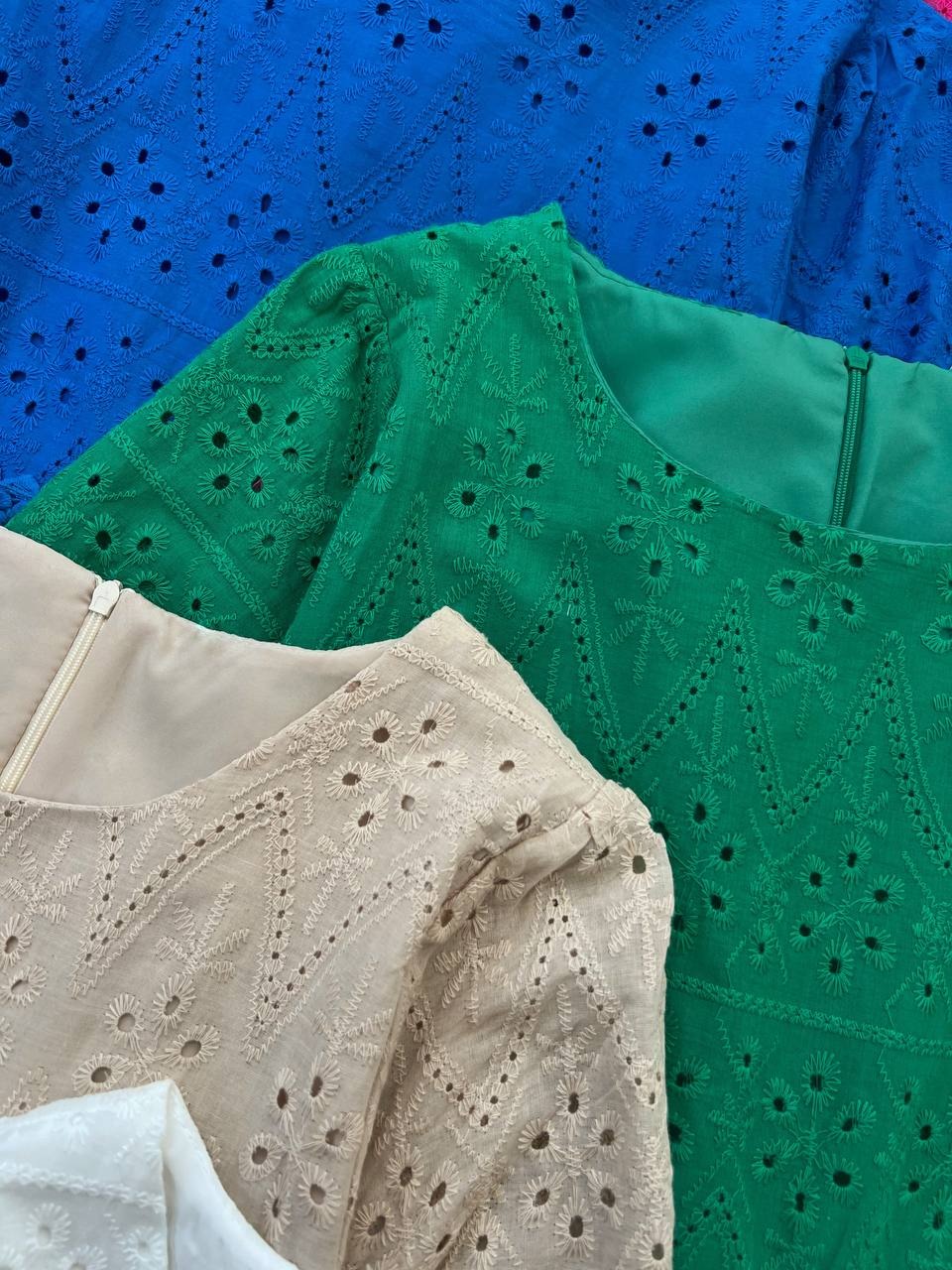 پیراهن خامه دوزی رنگی کد 4600