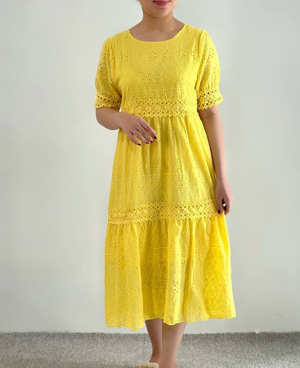 پیراهن خامه دوزی رنگی کد 4600