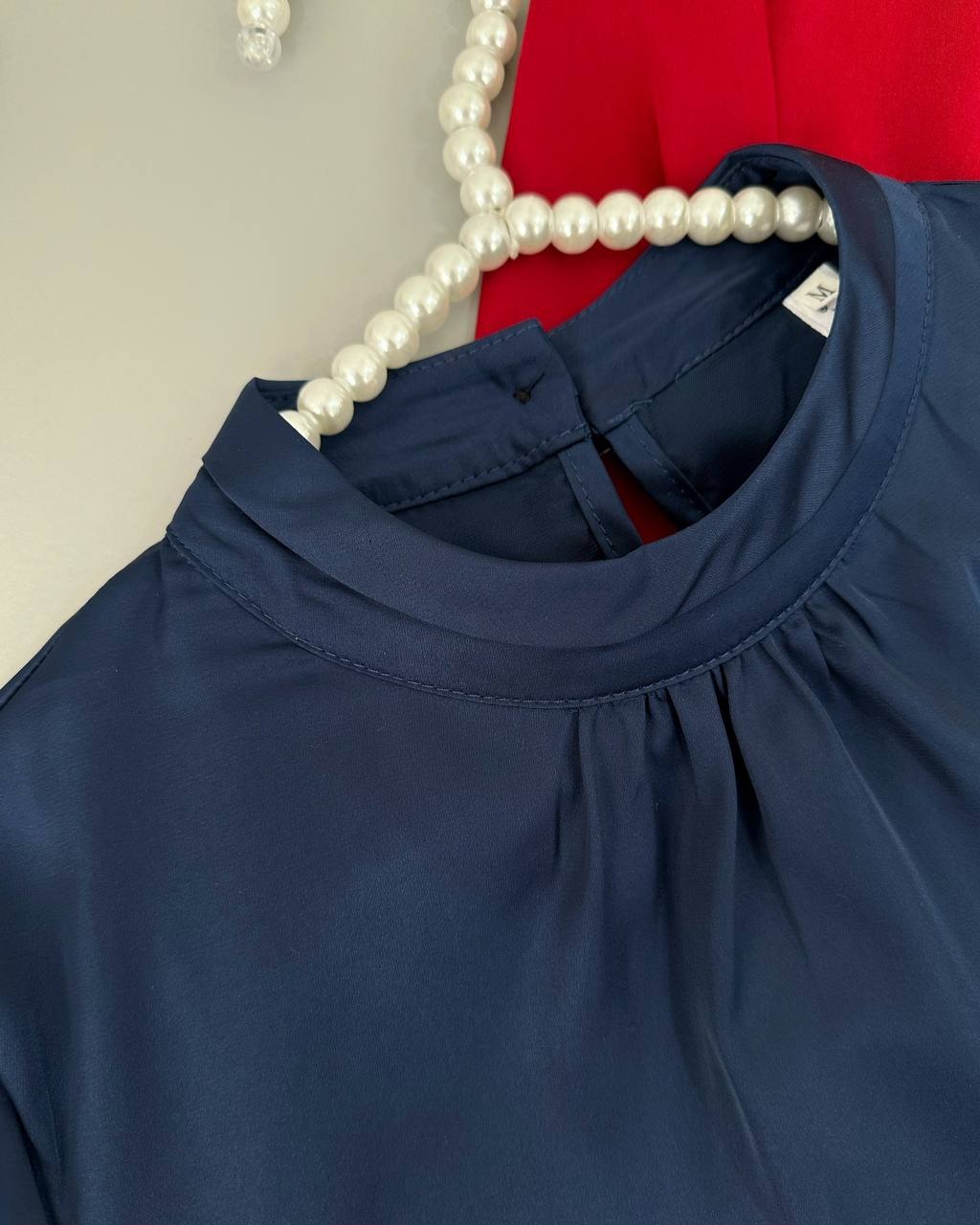 شومیز ساتن آستین کار شده کد 4604