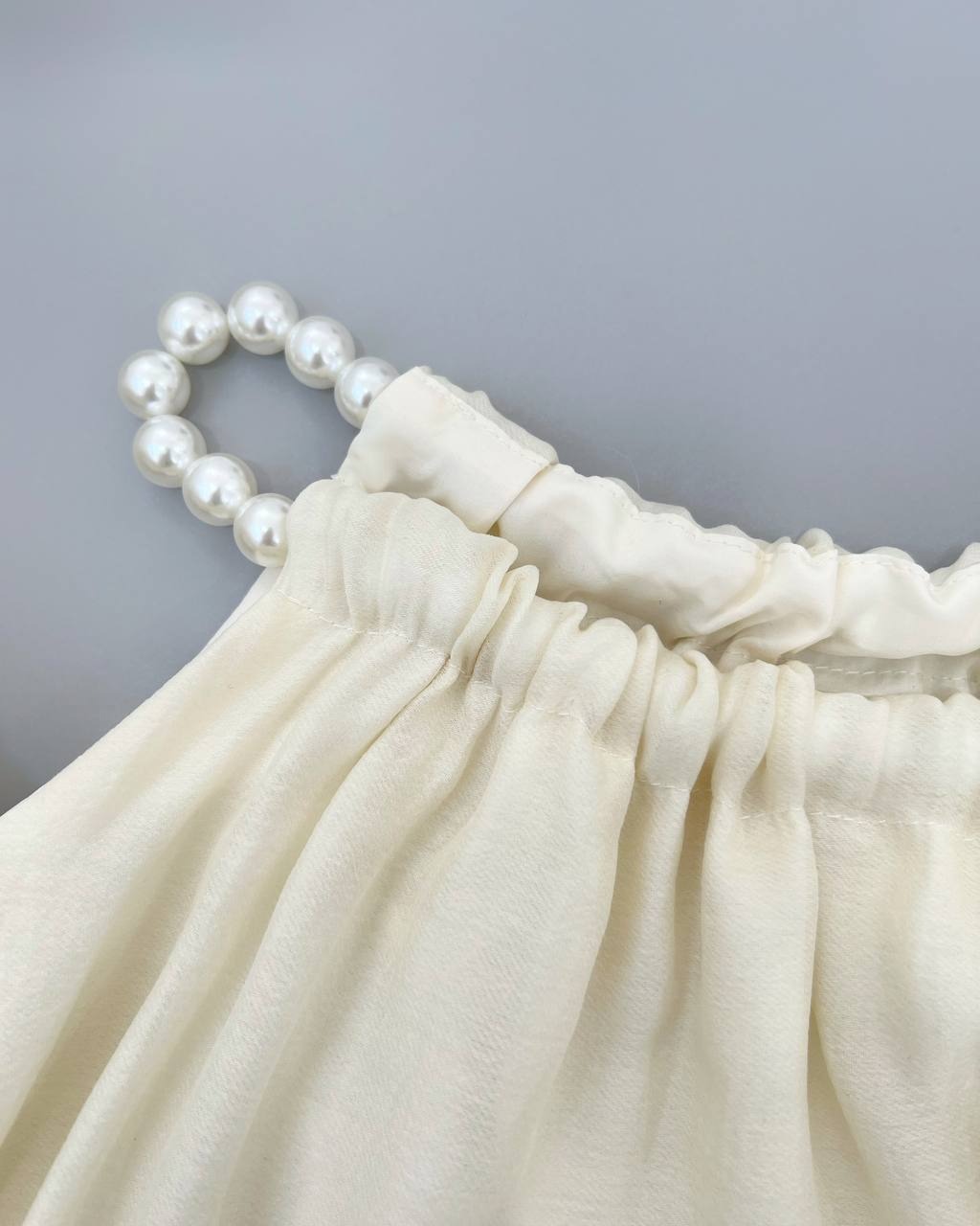 تاپ بند مروارید سرشونه باز کد 4607