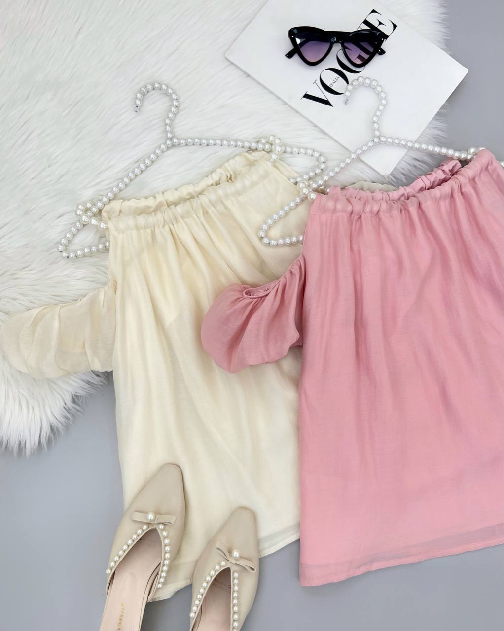 تاپ بند مروارید سرشونه باز کد 4607