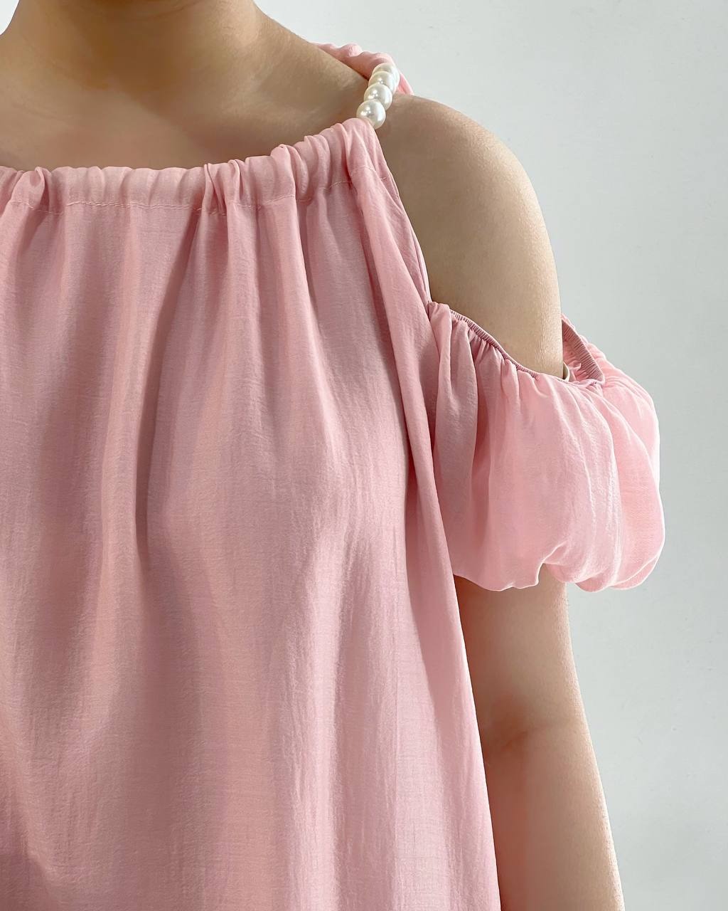 تاپ بند مروارید سرشونه باز کد 4607