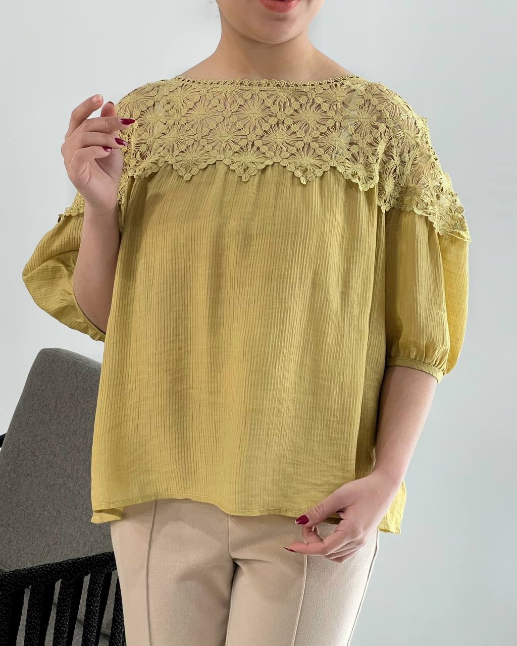 تاپ بالا دانتل دو رنگ کد 4608