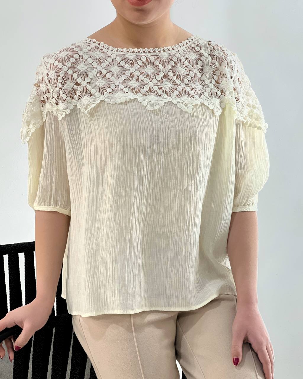 تاپ بالا دانتل دو رنگ کد 4608