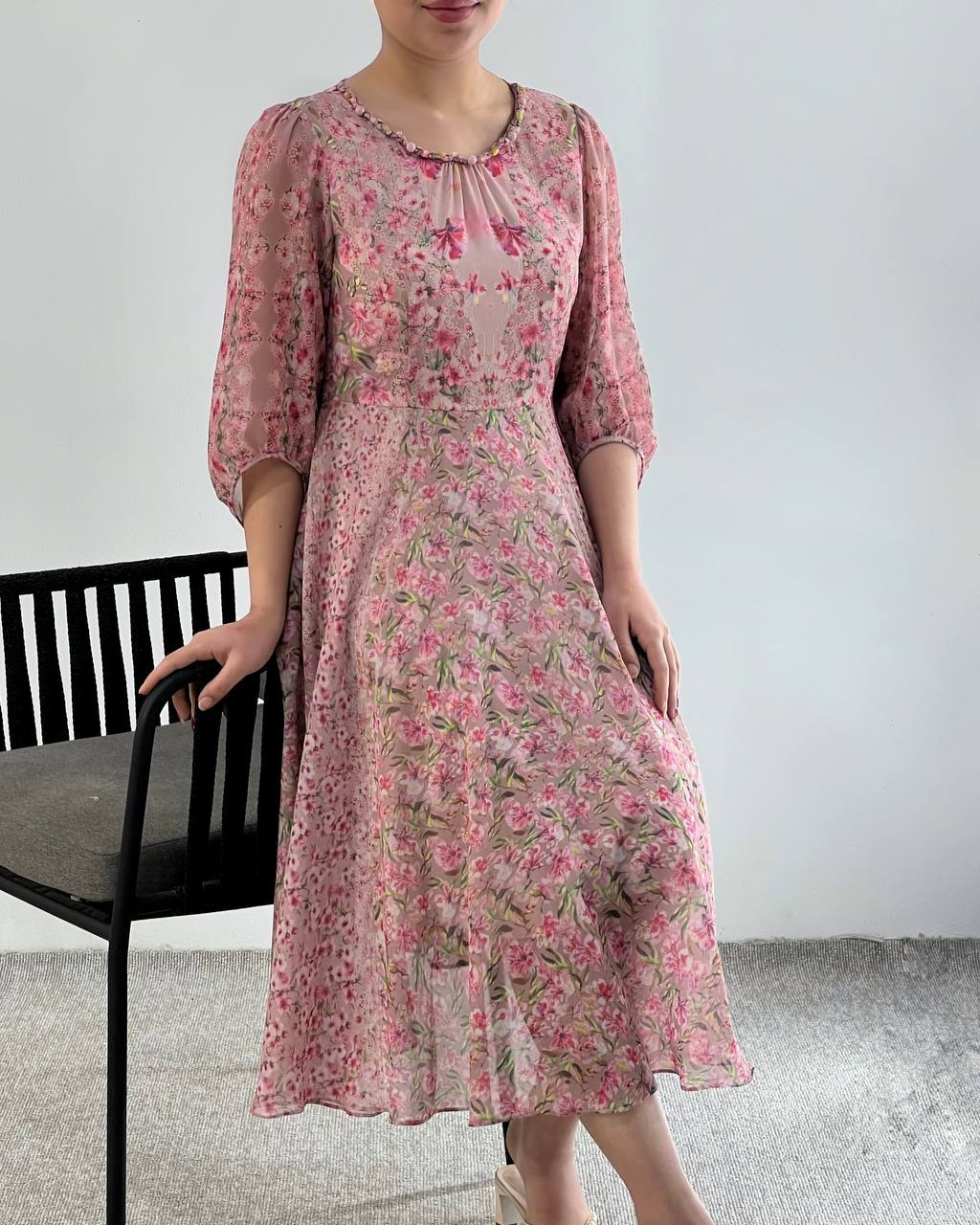 پیراهن پرنسسی تکرنگ کد 4615