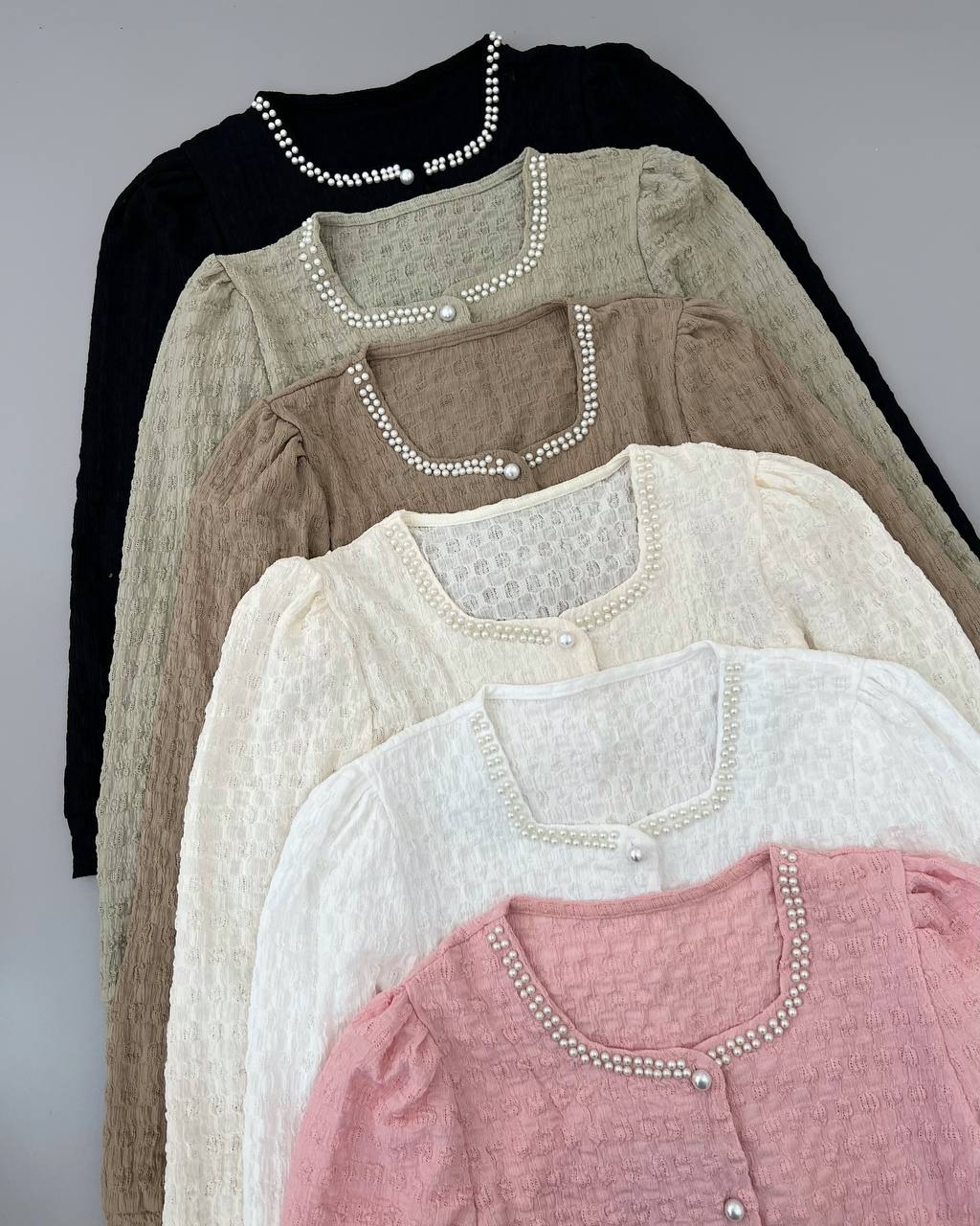 شومیز ژاکاردکش مرواریددوزی کد 4619