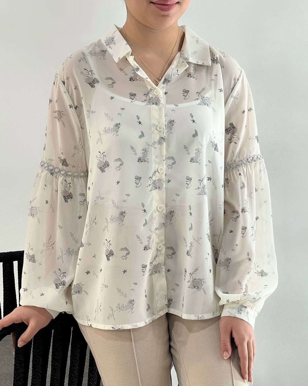 شومیز حریر بهمراه تاپ کد 4621