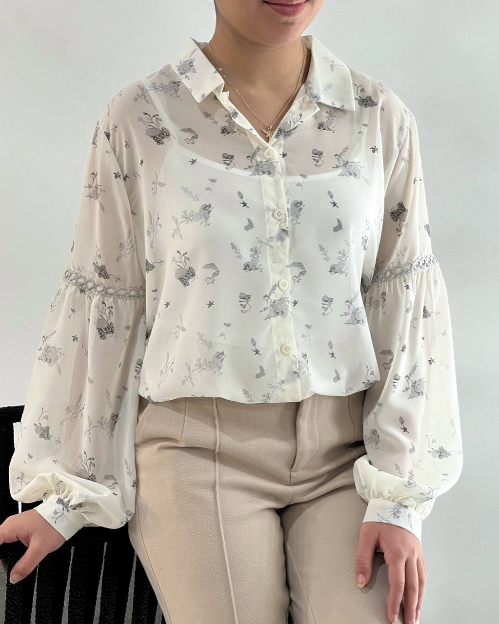 شومیز حریر بهمراه تاپ کد 4621