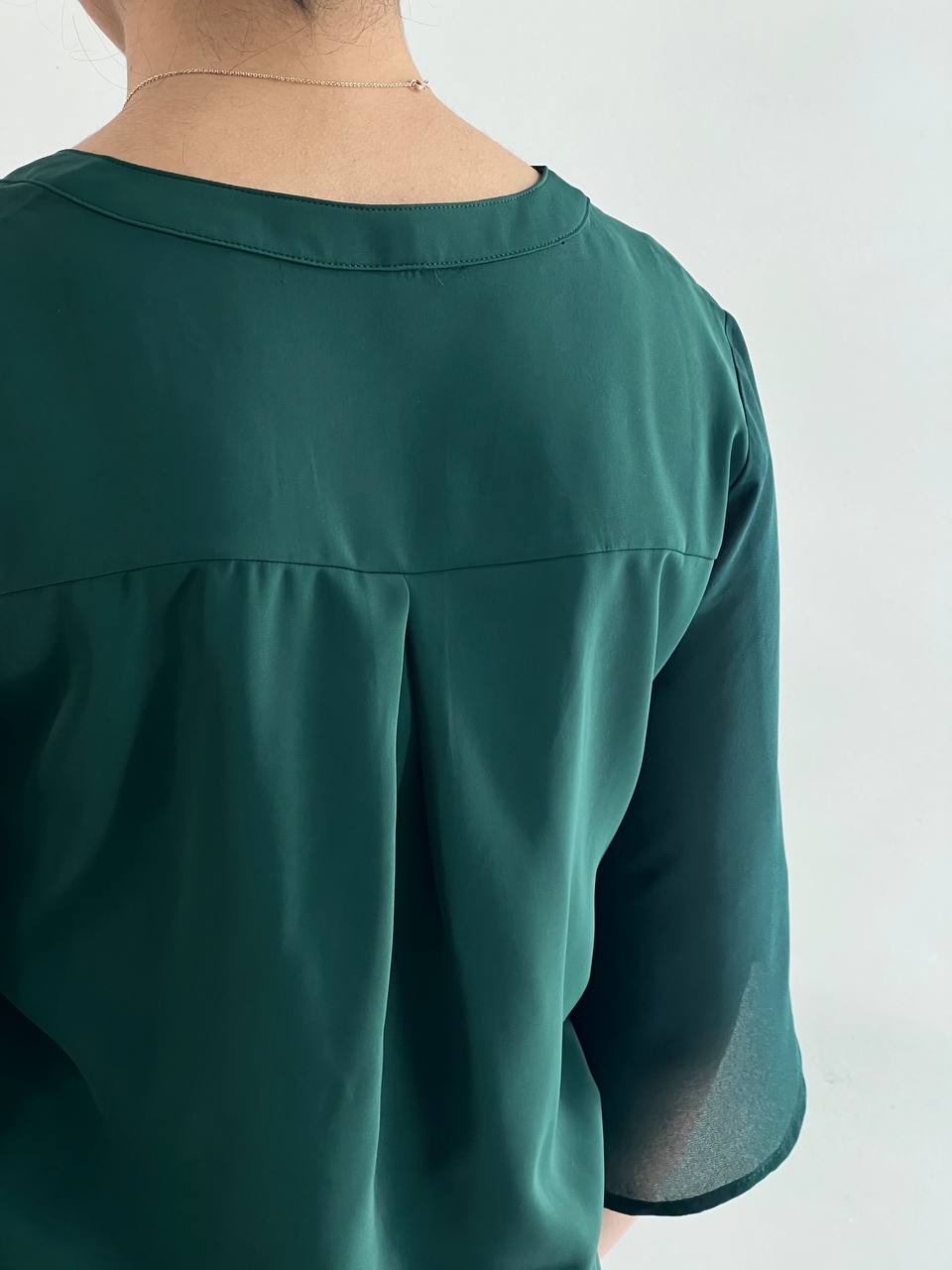 شومیز آستین سه ربع دو رنگ کد 4622