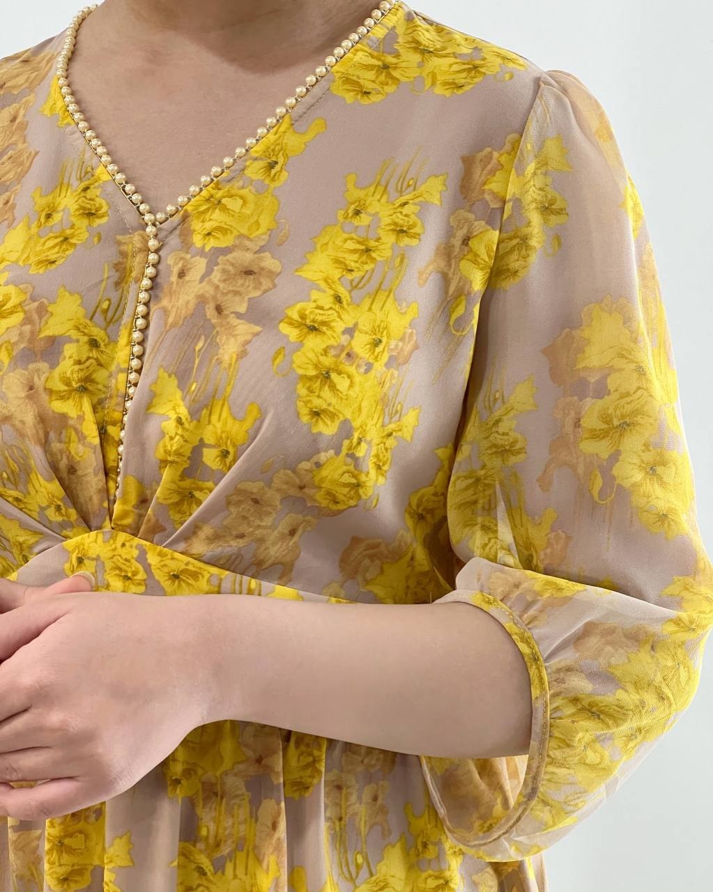 پیراهن حریر آستردار کد 4628