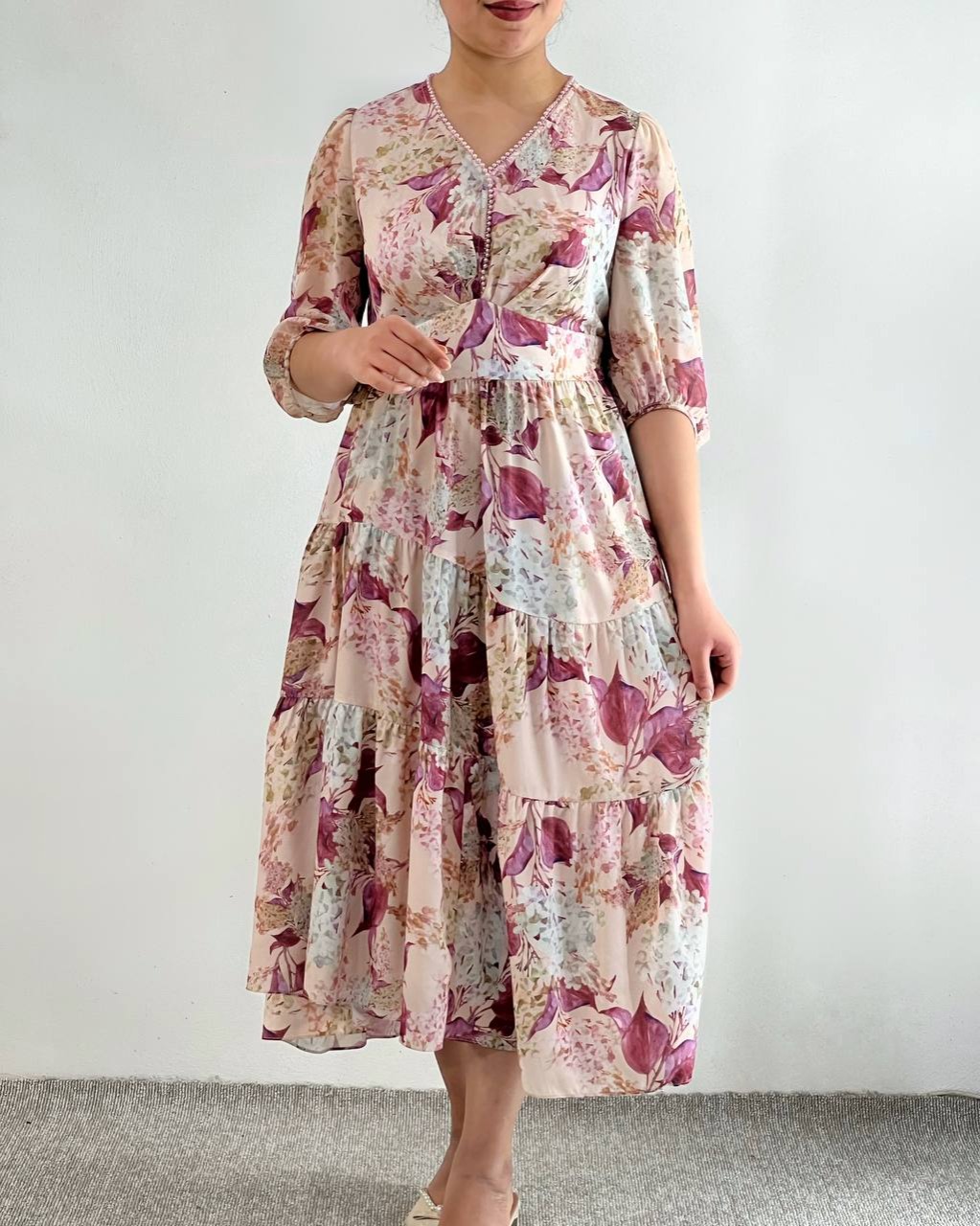 پیراهن حریر آستردار کد 4628