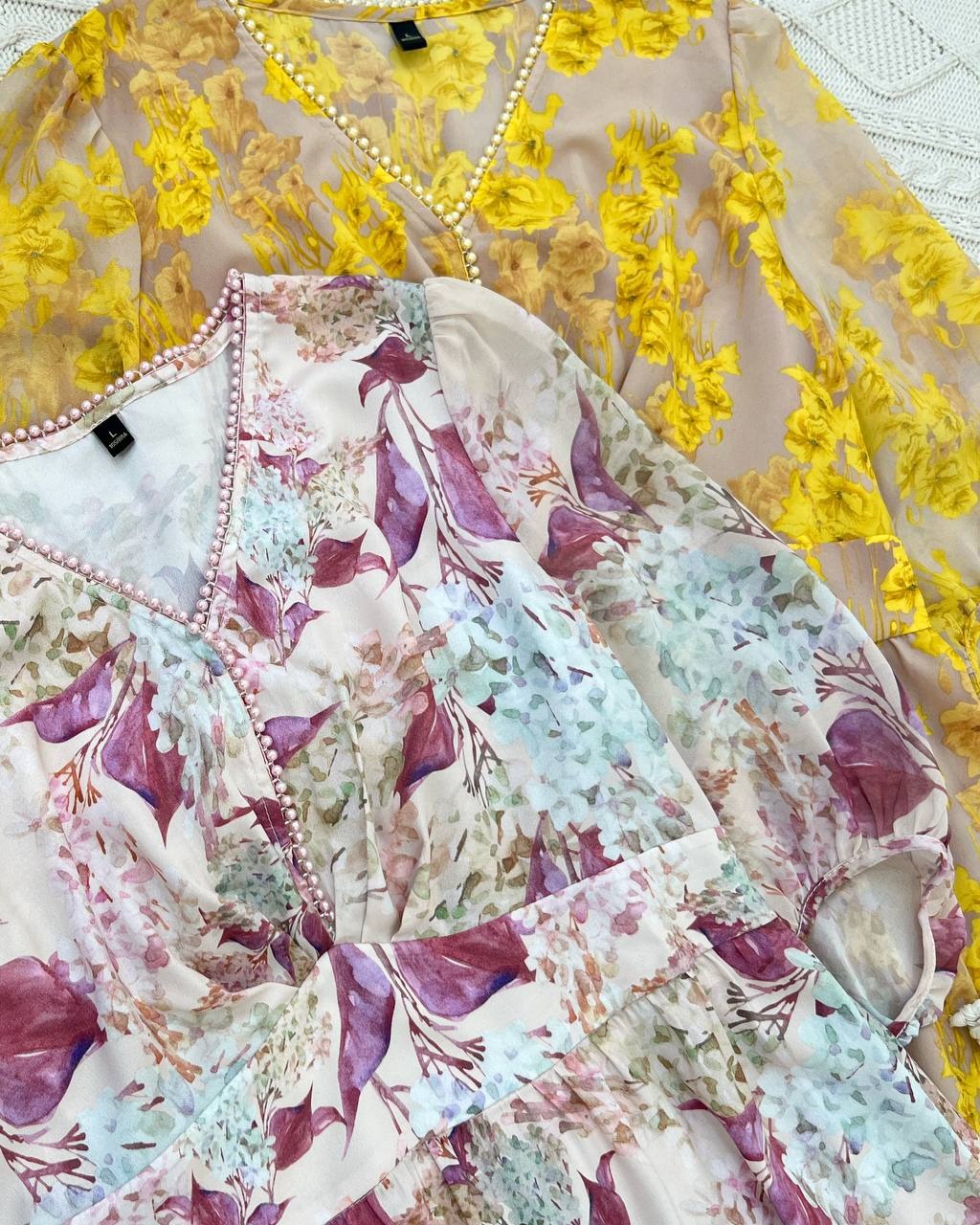 پیراهن حریر آستردار کد 4628