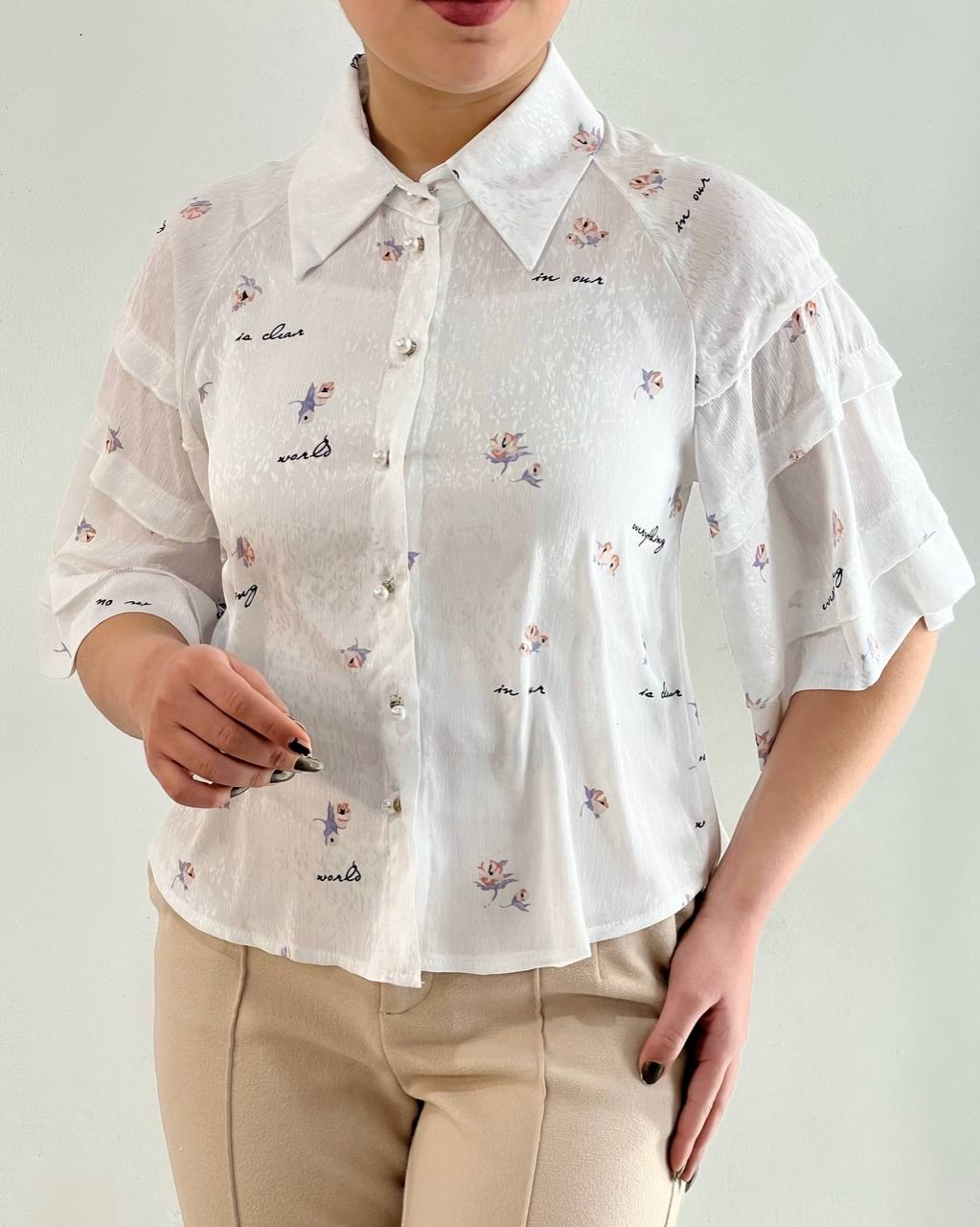 شومیز تکرنگ بهار کد 4629