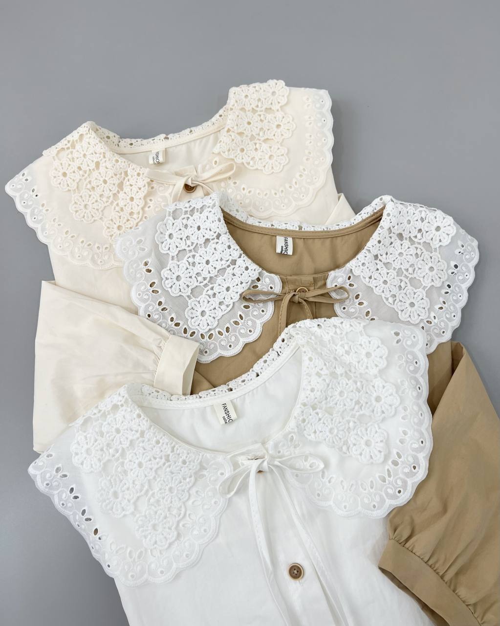 شومیز یقه خامه دوزی چهار رنگ کد 4632