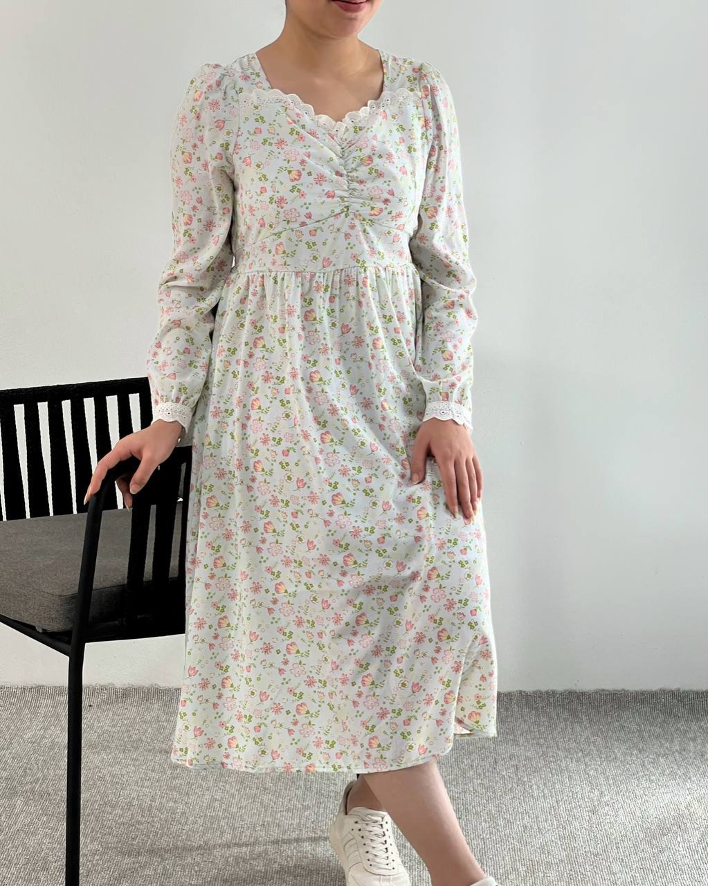 پیراهن کرپ گل ریز کد 4634