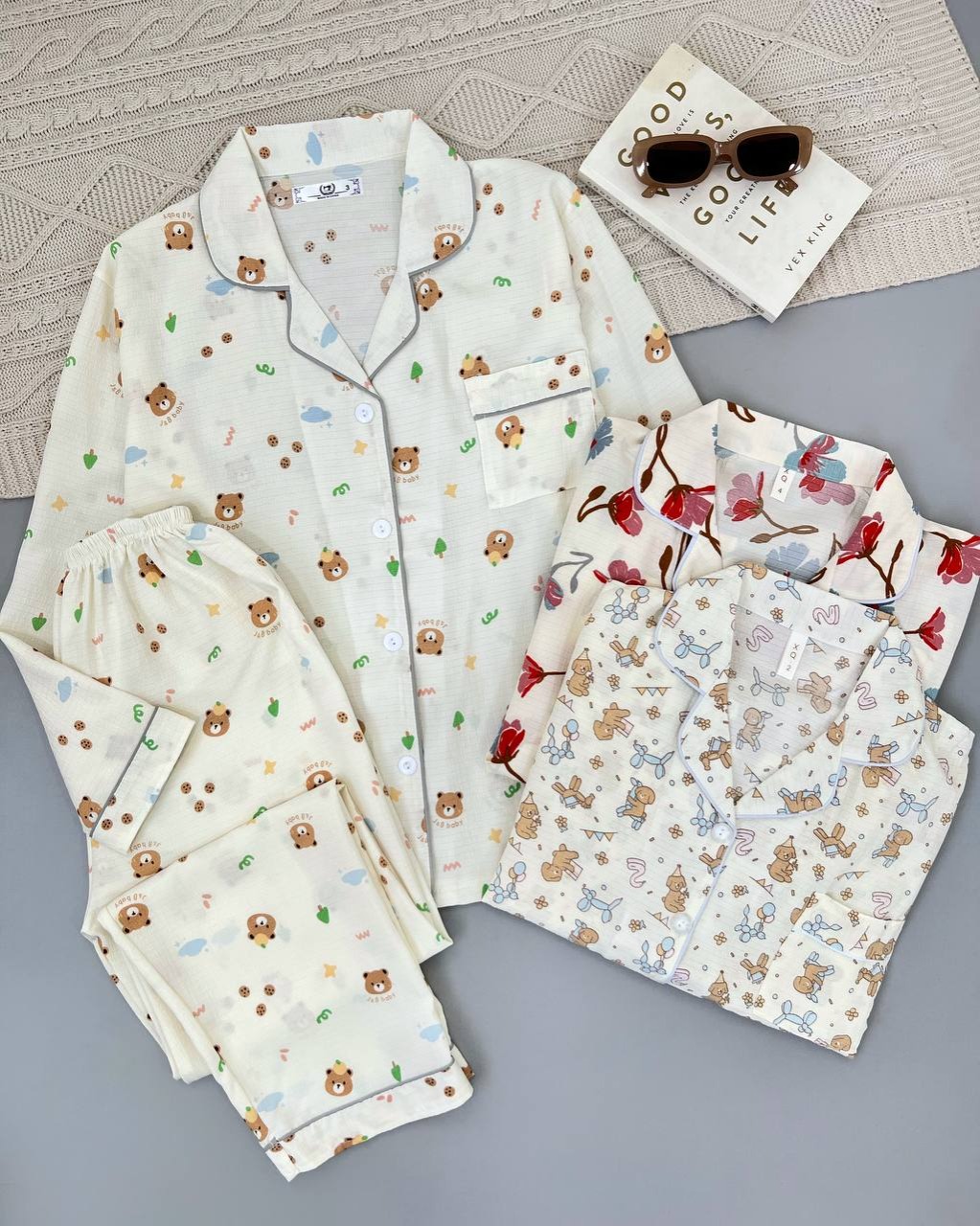 ست پیراهن و شلوار راحتی طرحدار کد 4635