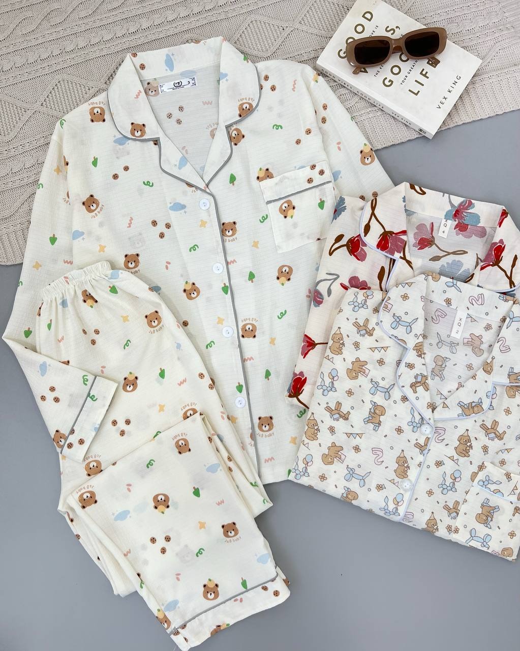 ست پیراهن و شلوار راحتی طرحدار کد 4635