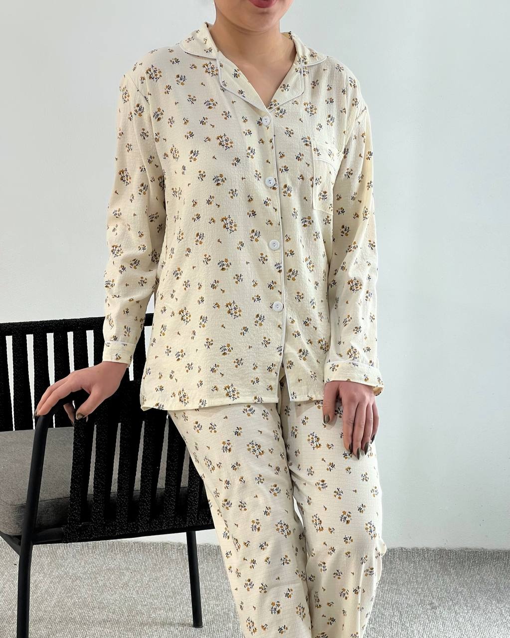 ست پیراهن و شلوار راحتی طرحدار کد 4635